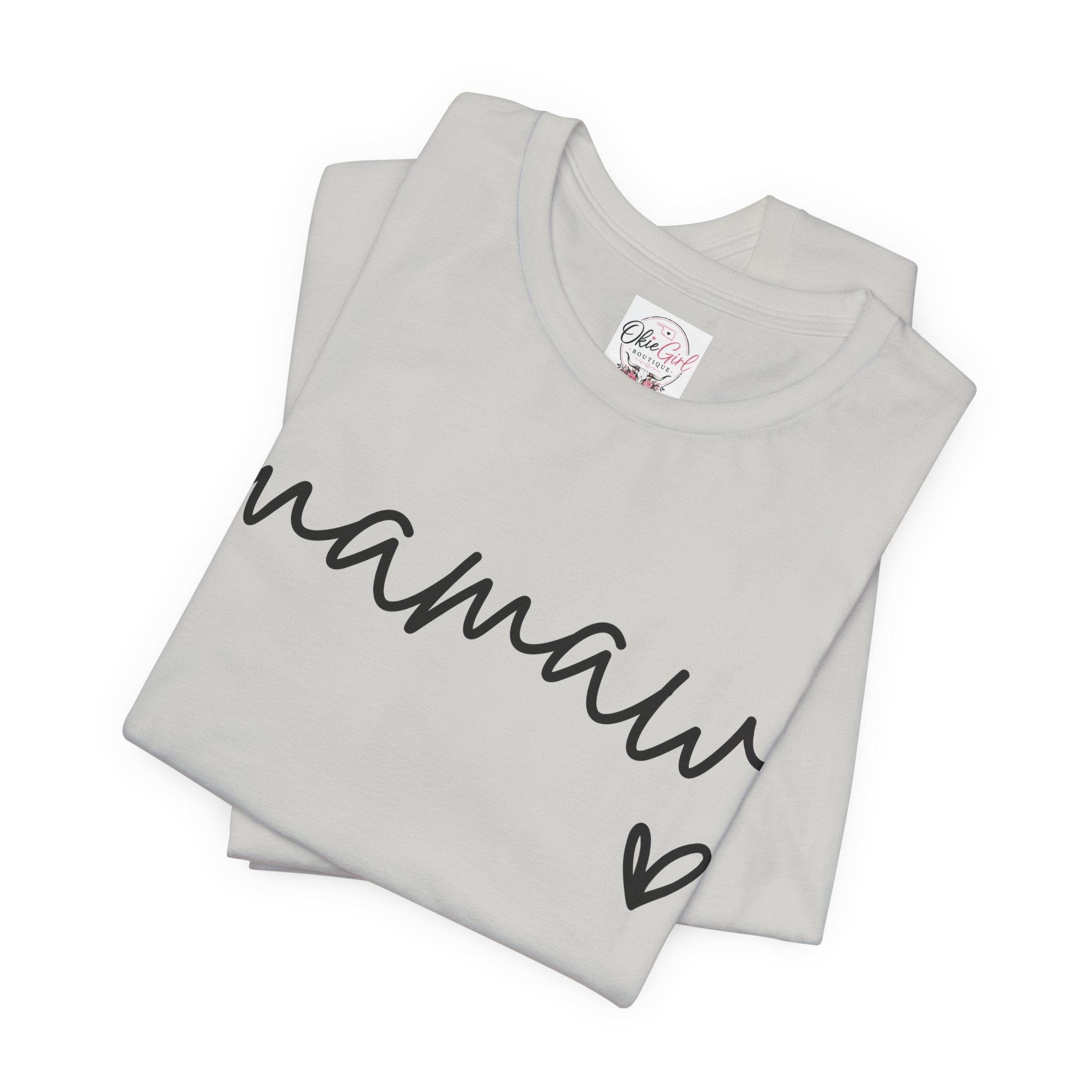 Mamaw Script Heart T-Shirt