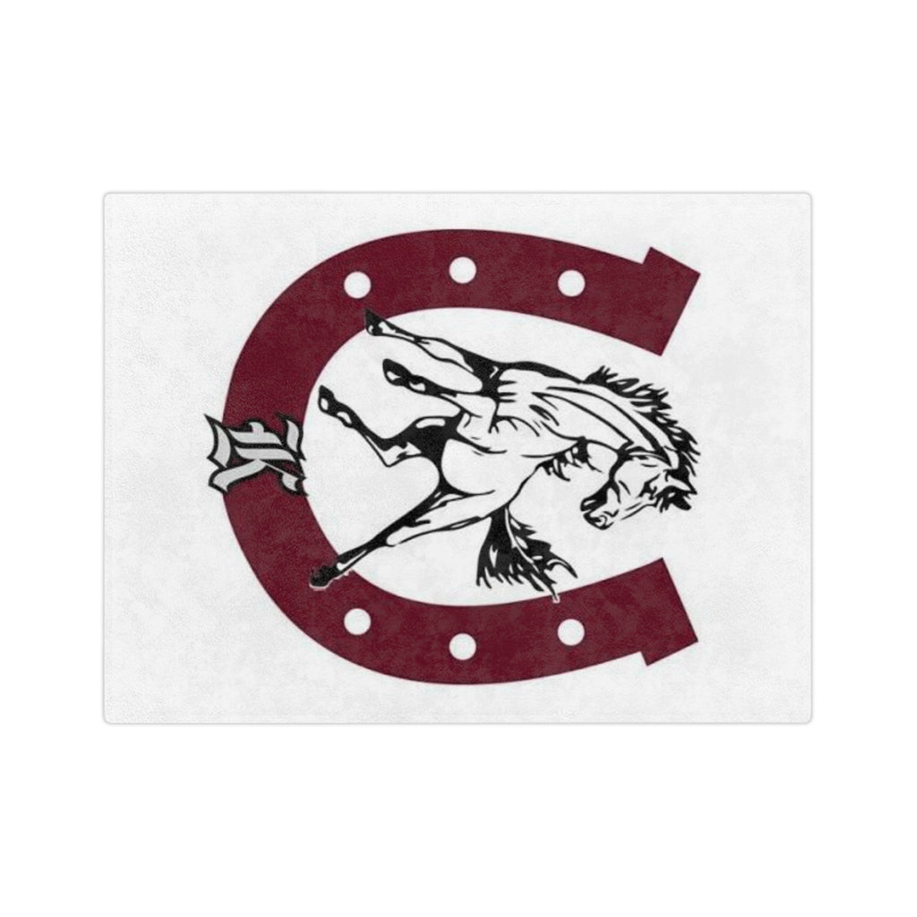 Horse & Horseshoe Velveteen Blanket – Monogram 'K' Equestrian Throw