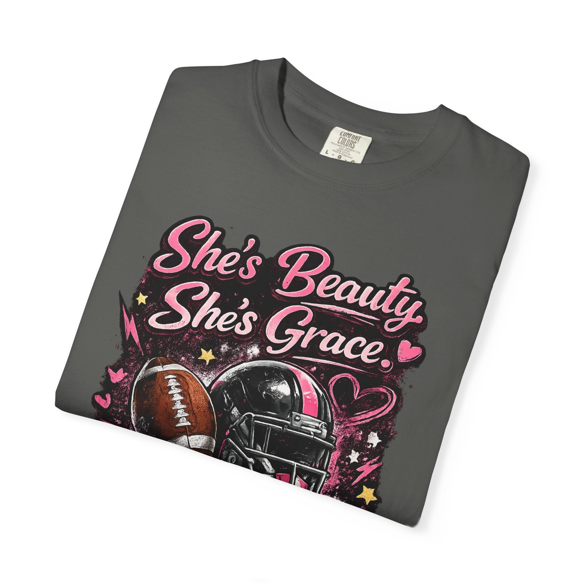 She's Beauty She's Grace Football Tee