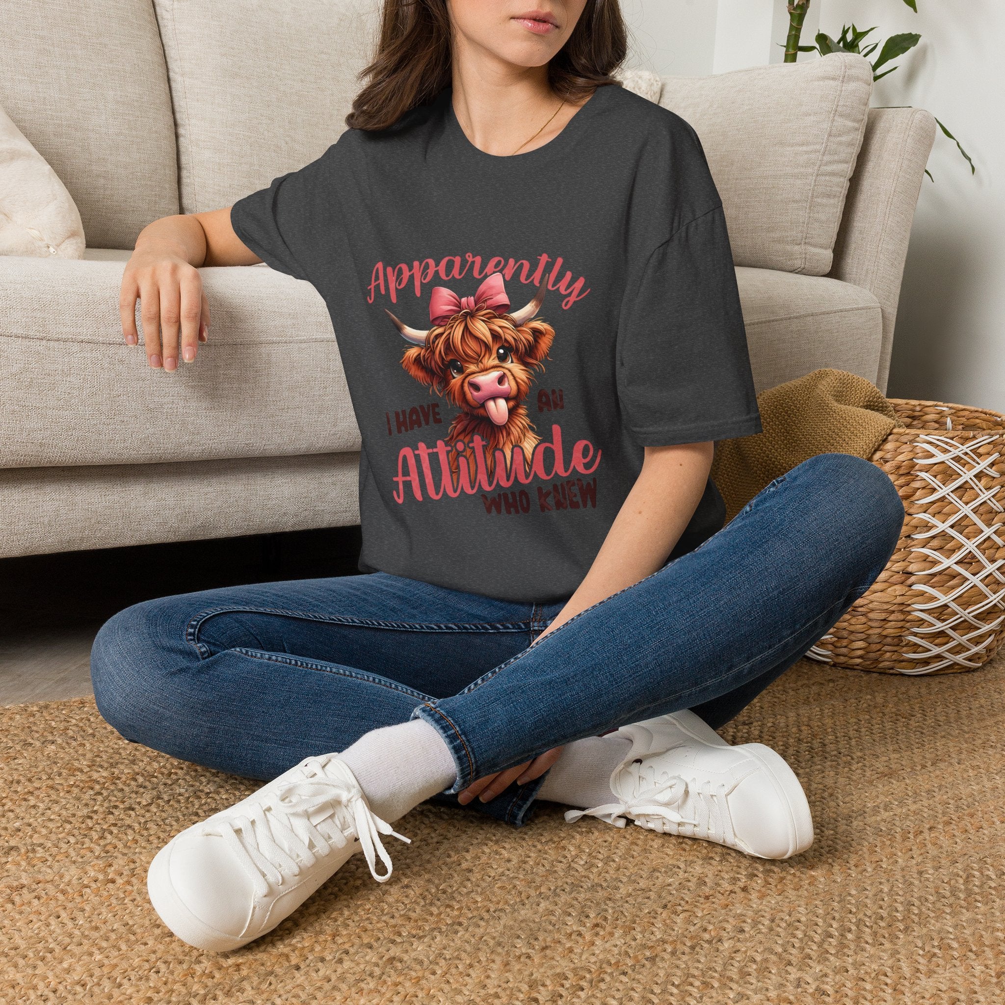 Apparently I Have an Attitude Who Knew — Cow T-Shirt