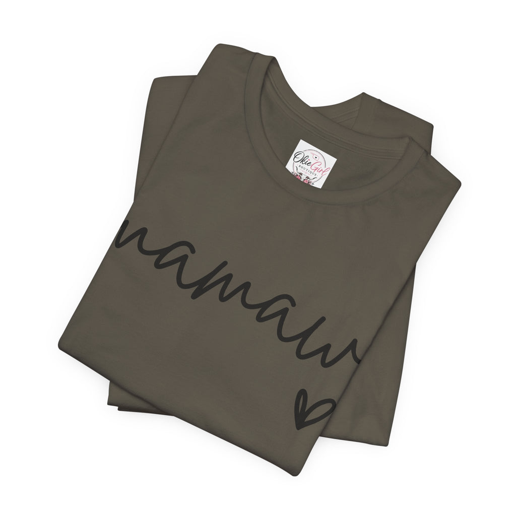 Mamaw Script Heart T-Shirt