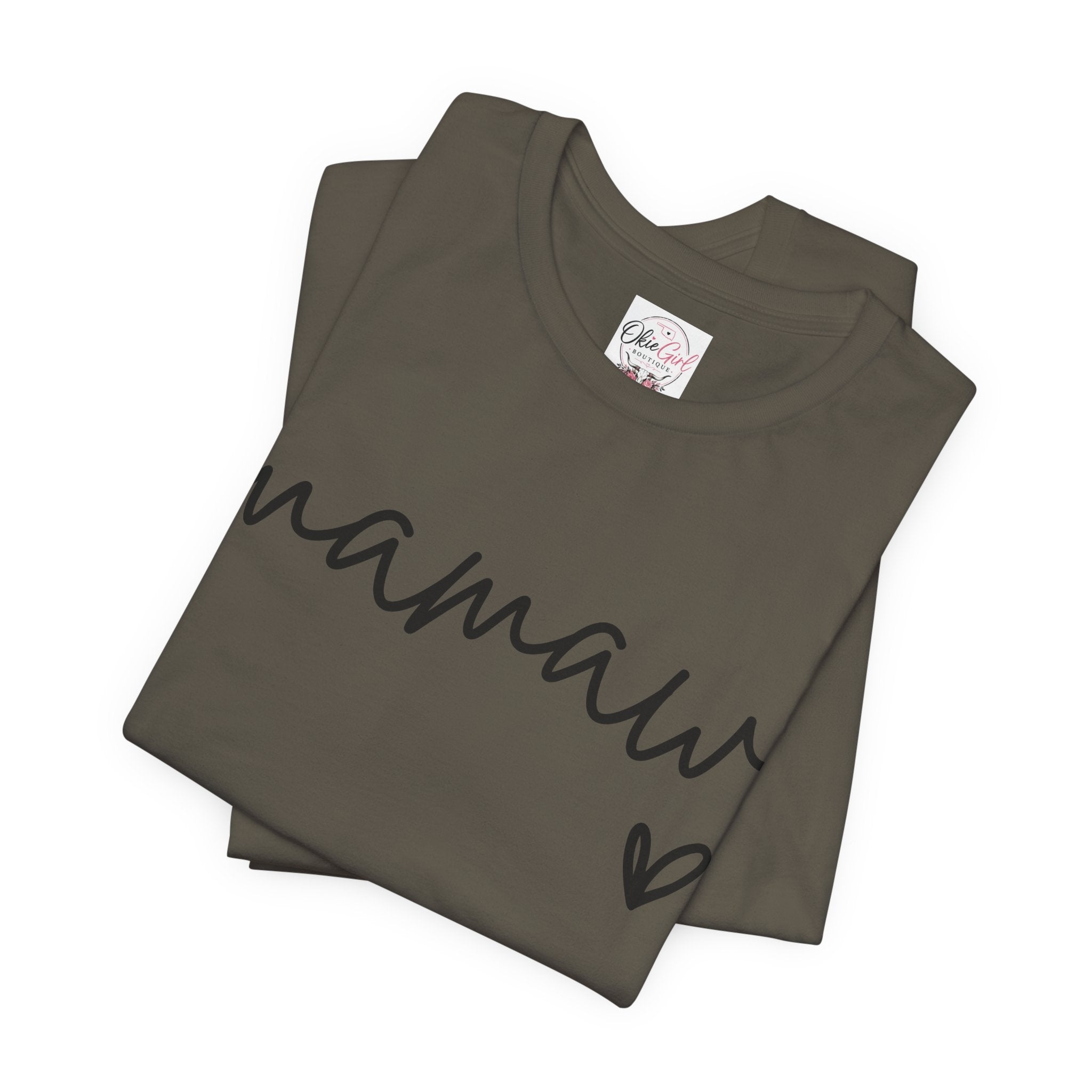 Mamaw Script Heart T-Shirt
