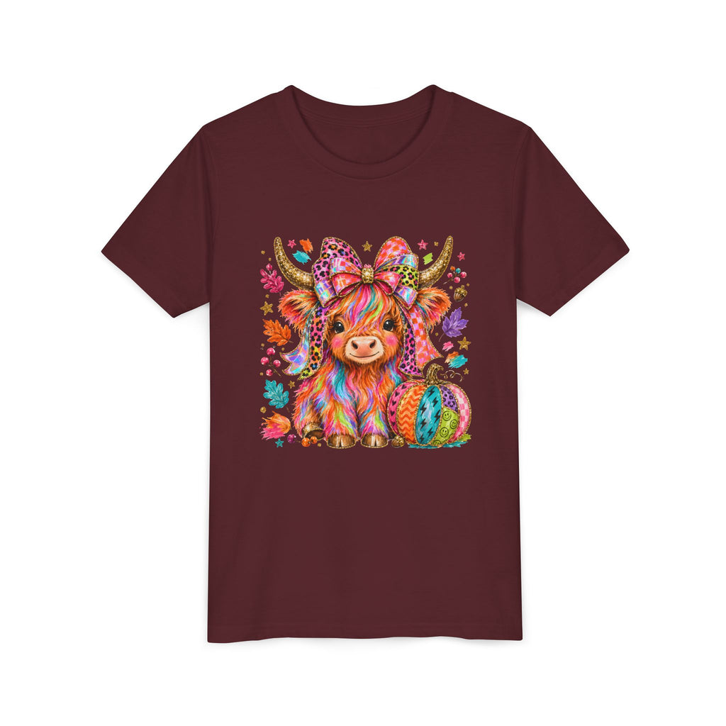 Kids Colorful Highland Cow Tee
