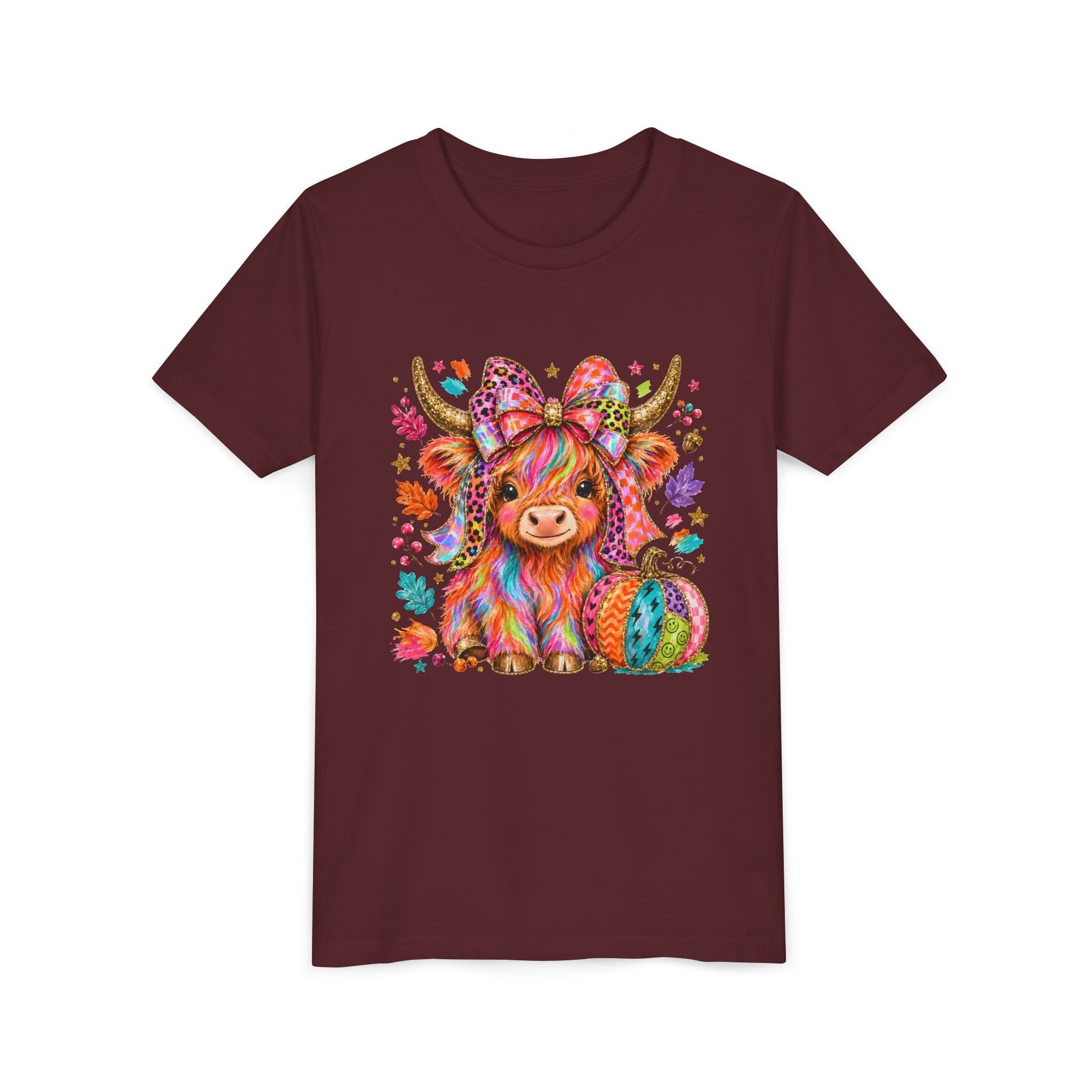 Kids Colorful Highland Cow Tee