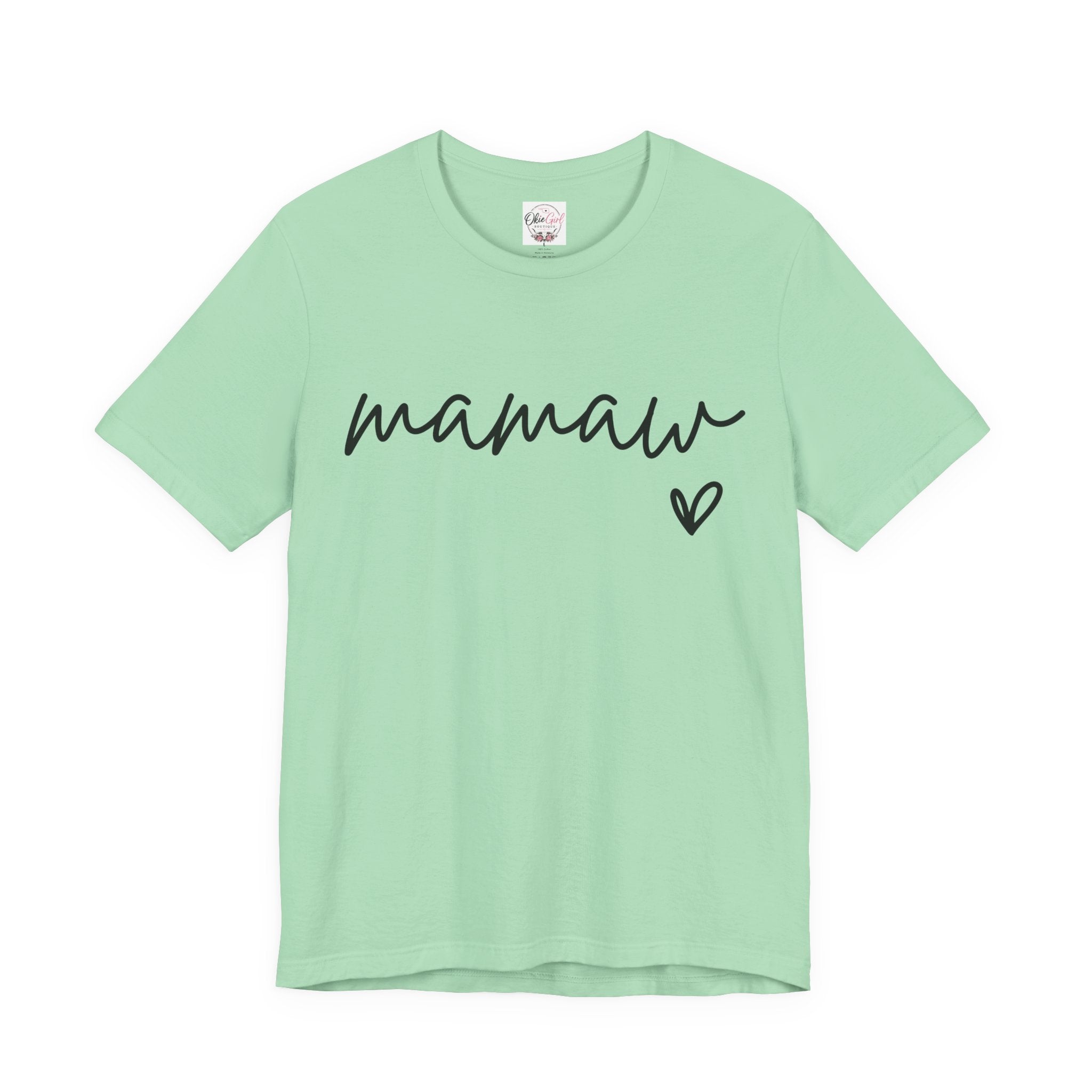 Mamaw Script Heart T-Shirt