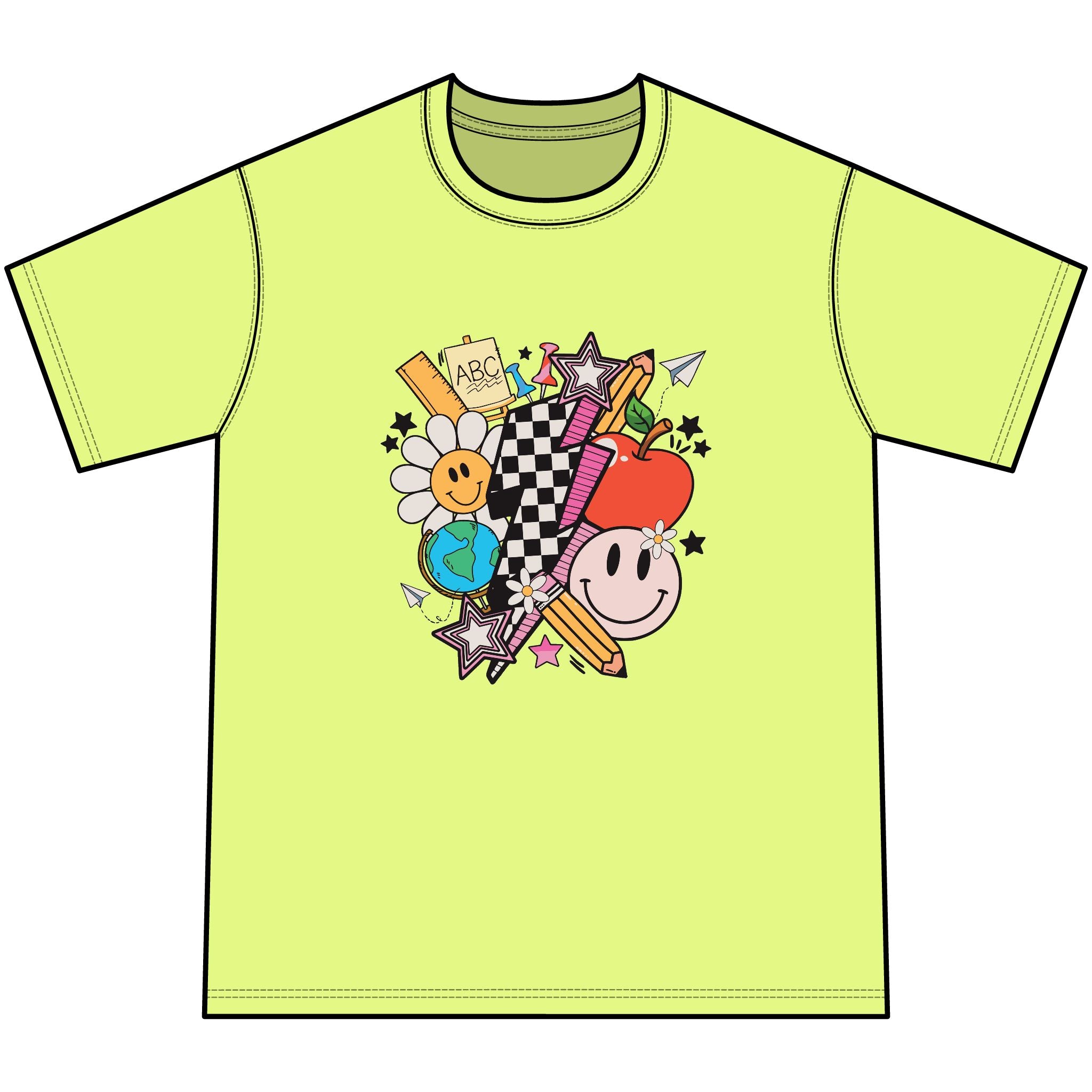Retro Happy Faces & Checkerboard
