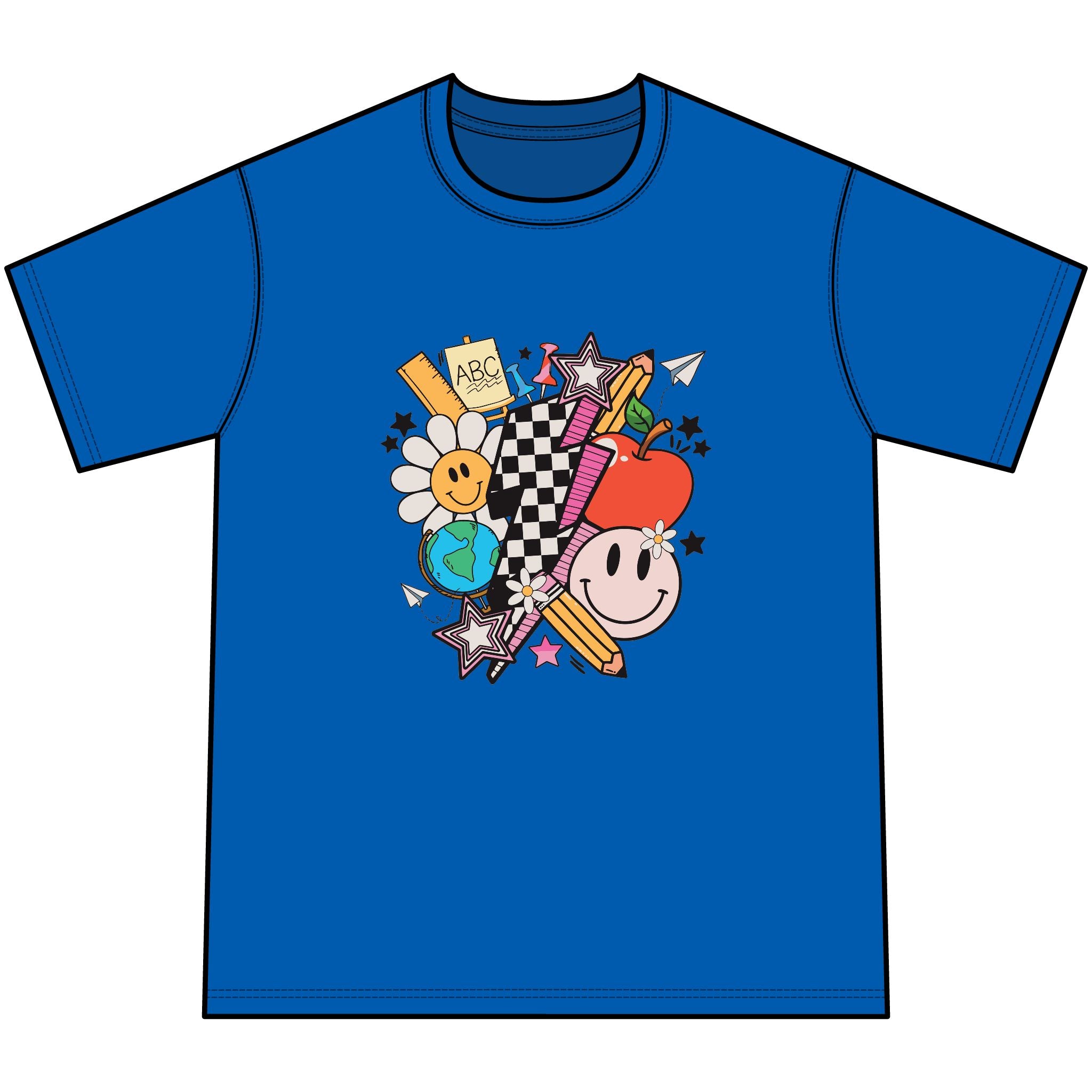 Retro Happy Faces & Checkerboard