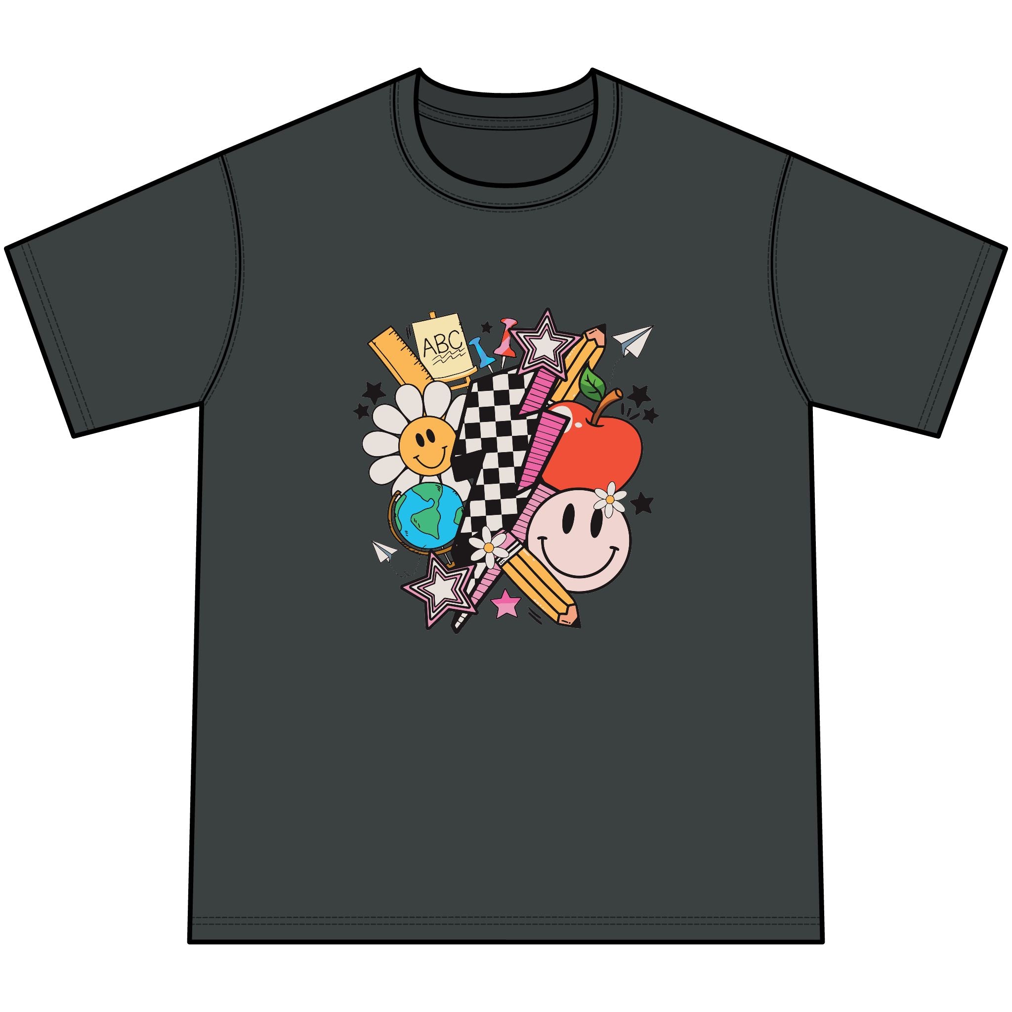 Retro Happy Faces & Checkerboard