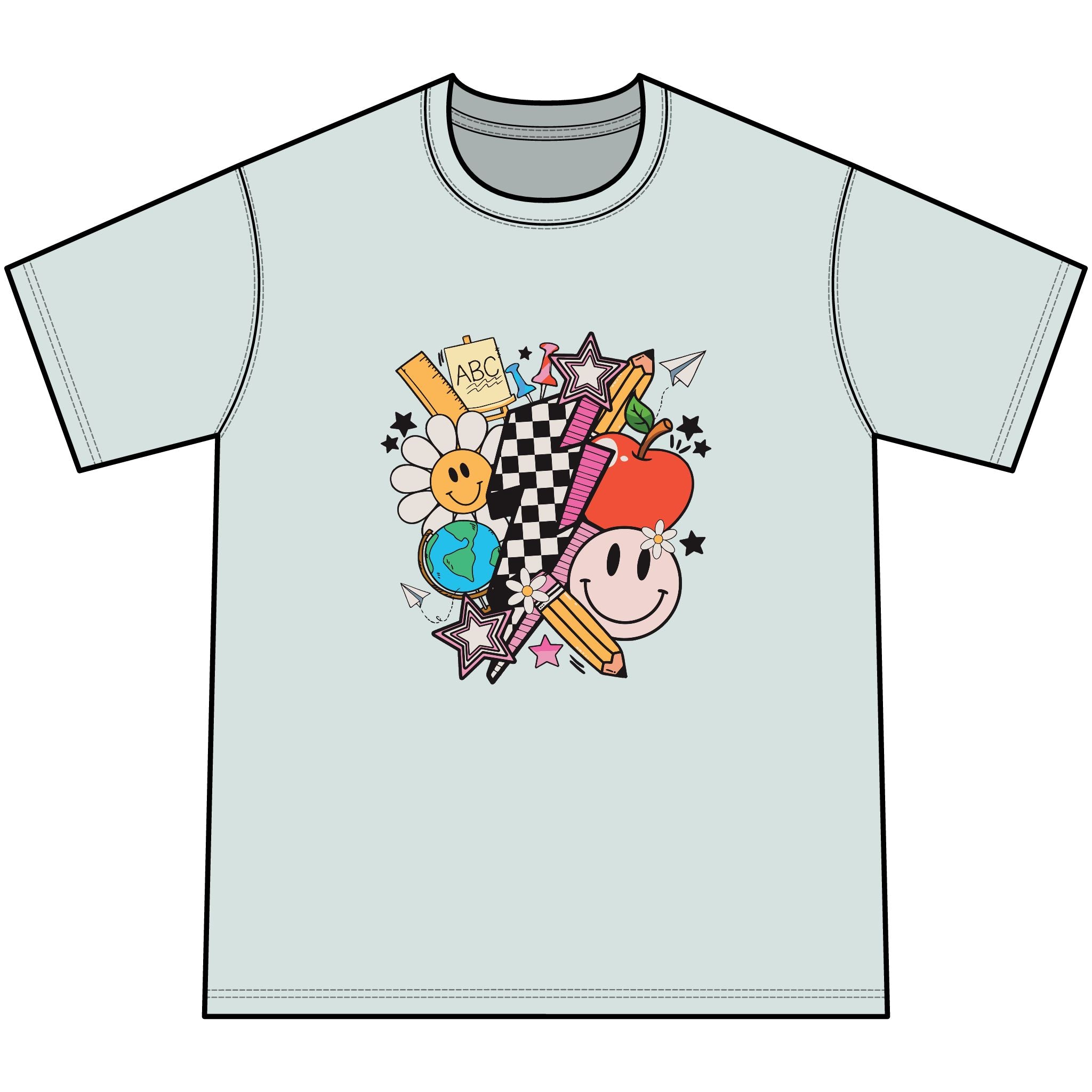 Retro Happy Faces & Checkerboard