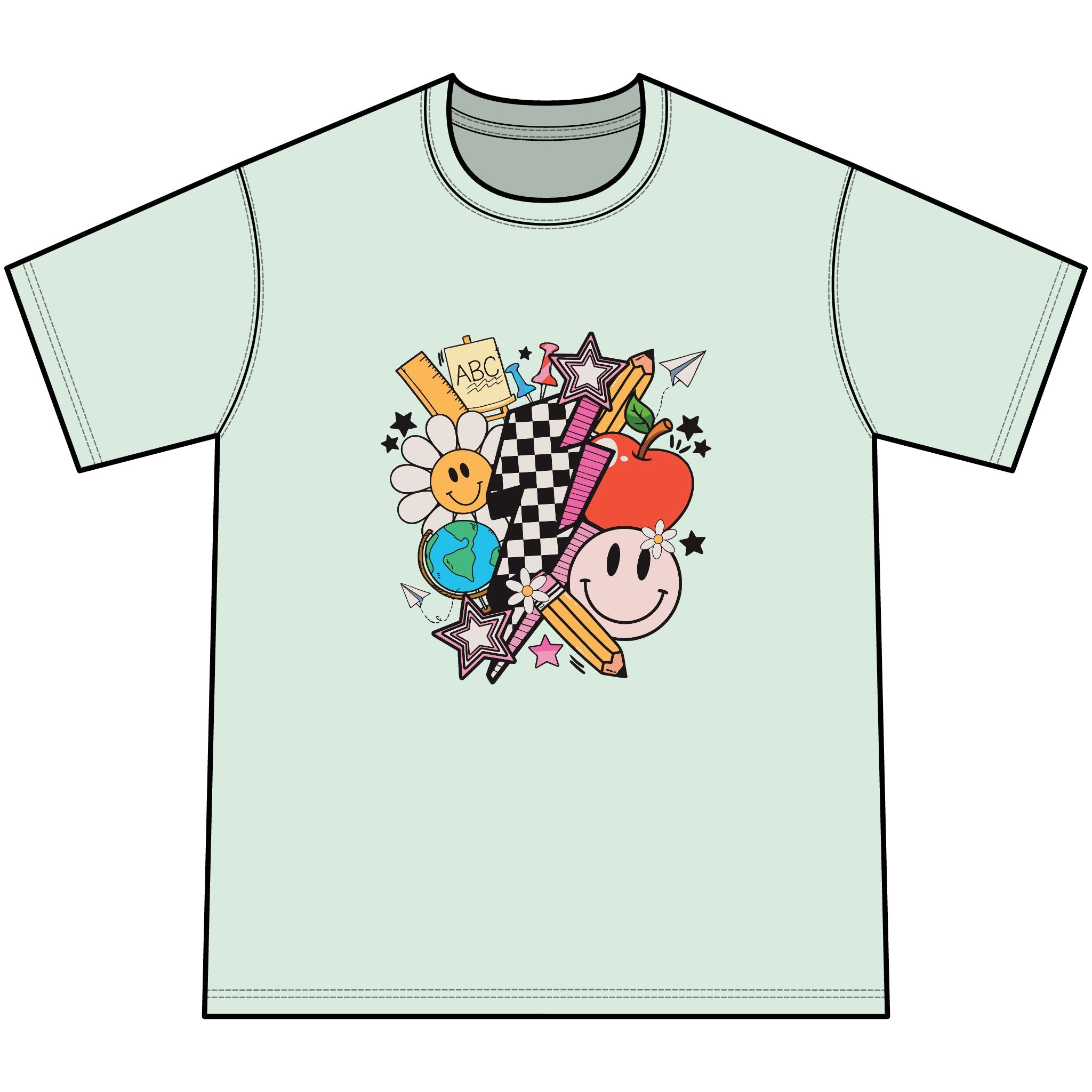 Retro Happy Faces & Checkerboard