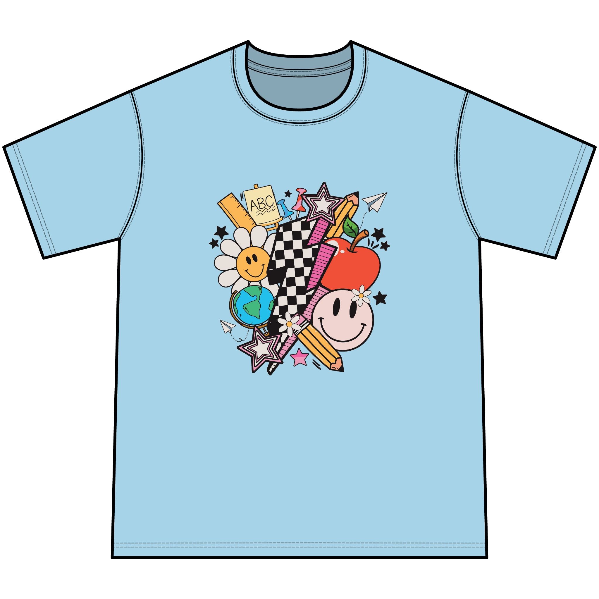 Retro Happy Faces & Checkerboard