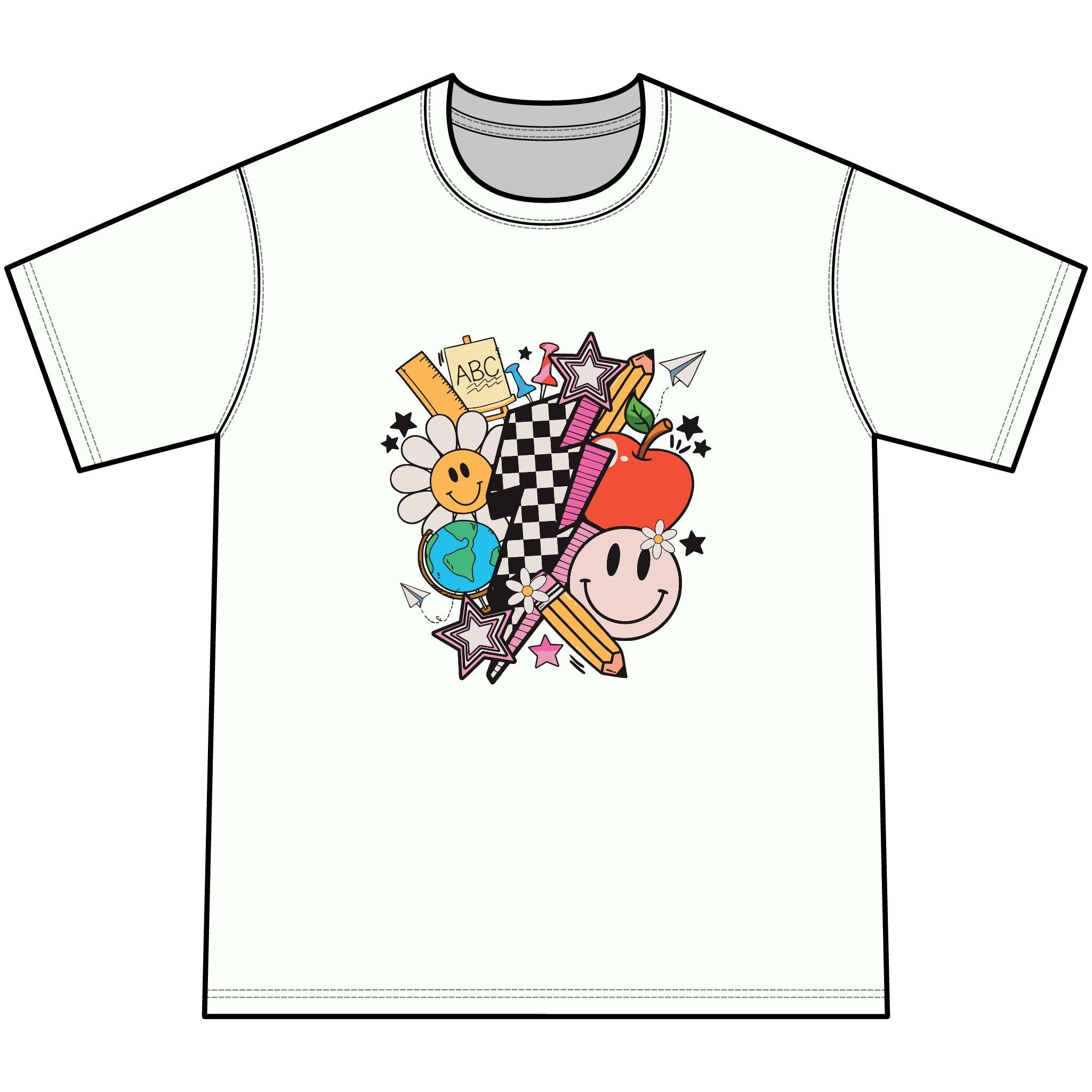 Retro Happy Faces & Checkerboard