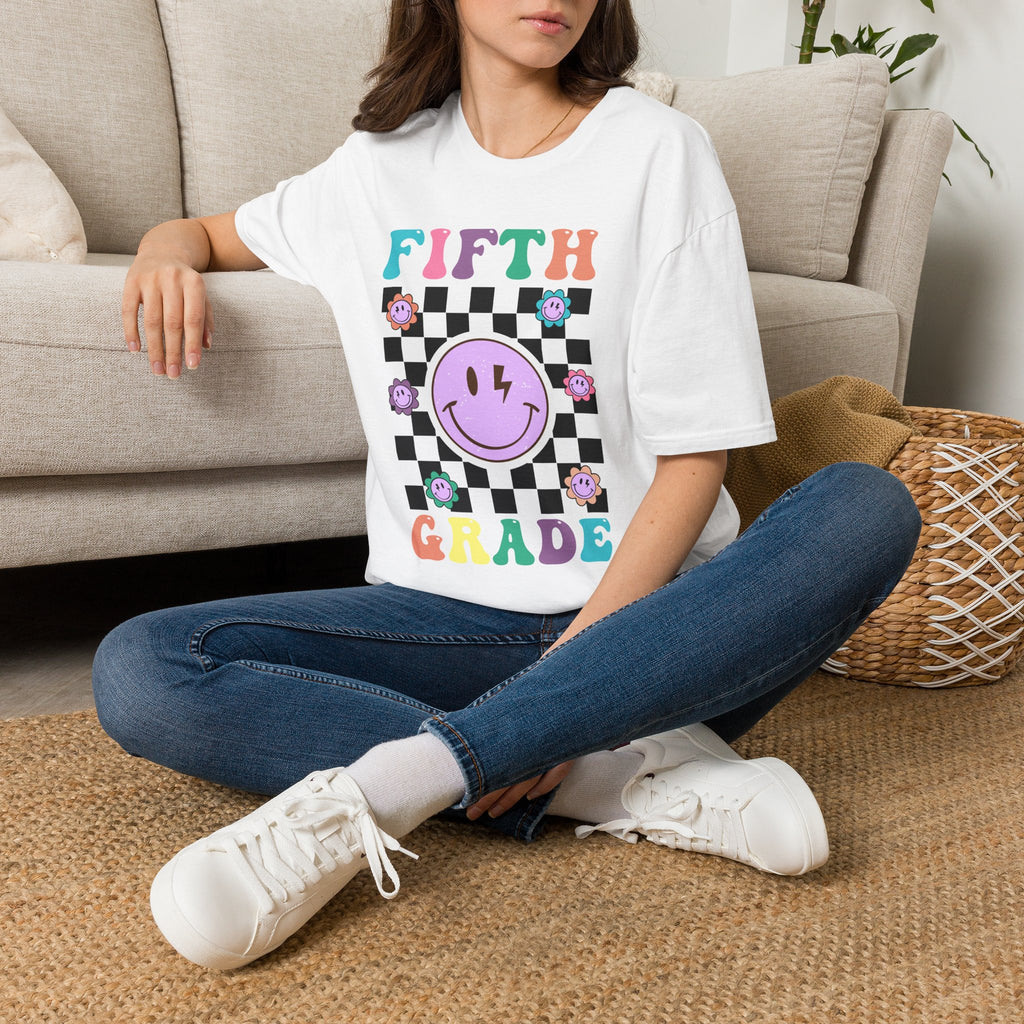 Fifth Grade Retro Smiley- Adult size