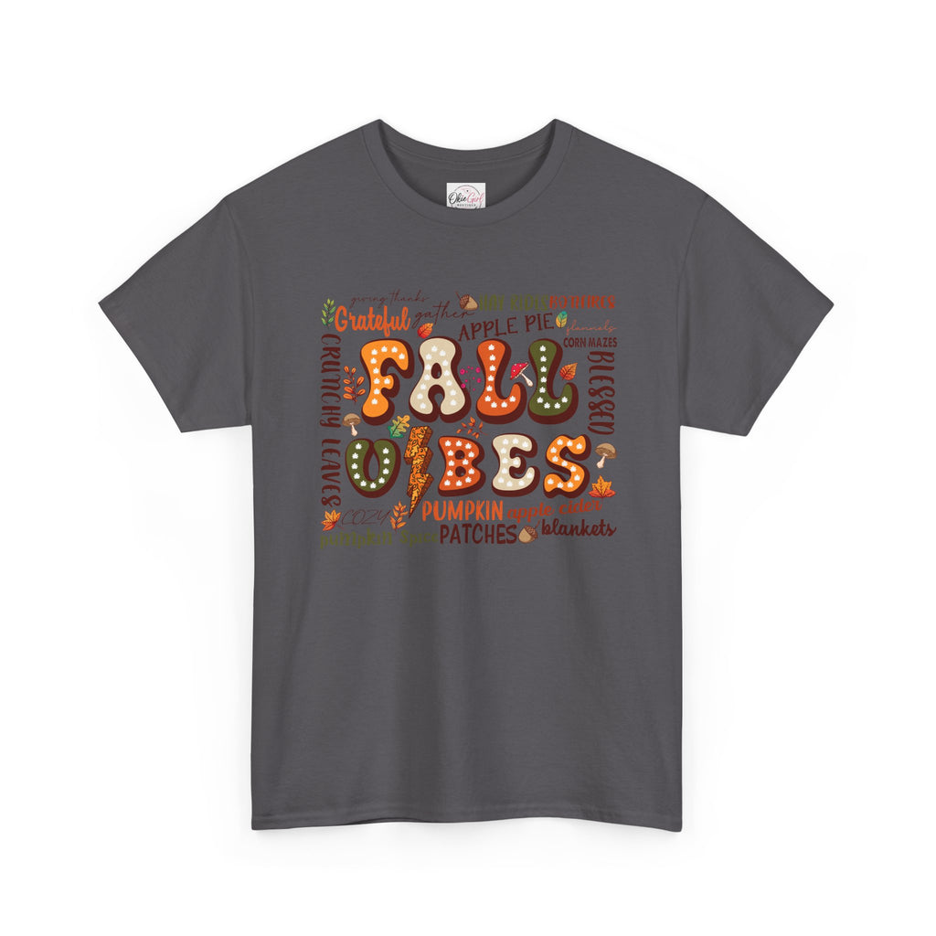 Fall Vibes Graphic Tee — Cozy Autumn Pumpkin & Apple Pie Shirt