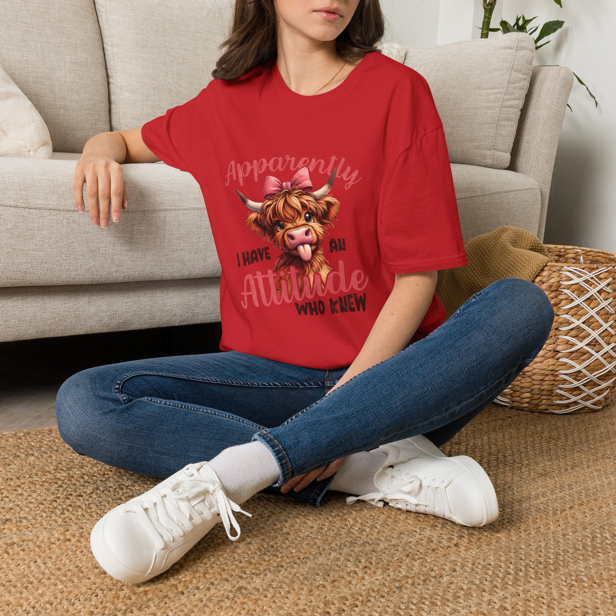 Apparently I Have an Attitude Who Knew — Cow T-Shirt
