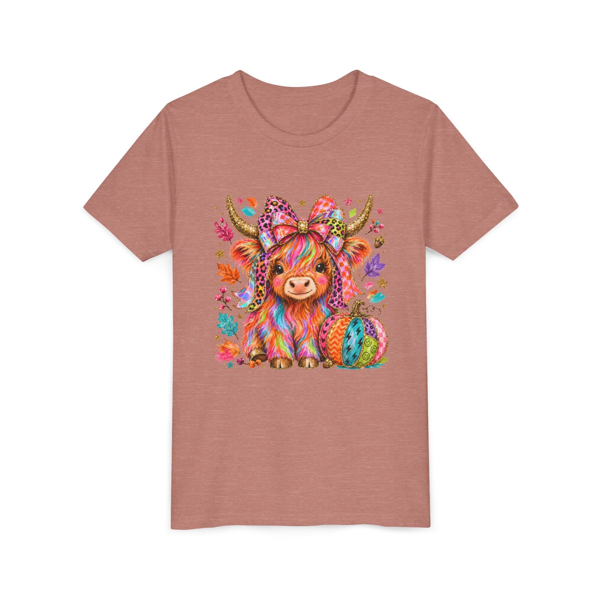 Kids Colorful Highland Cow Tee