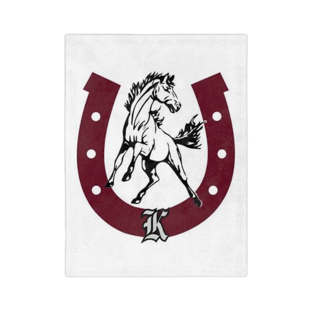 Horse & Horseshoe Velveteen Blanket – Monogram 'K' Equestrian Throw