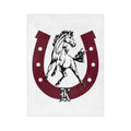 Horse & Horseshoe Velveteen Blanket – Monogram 'K' Equestrian Throw