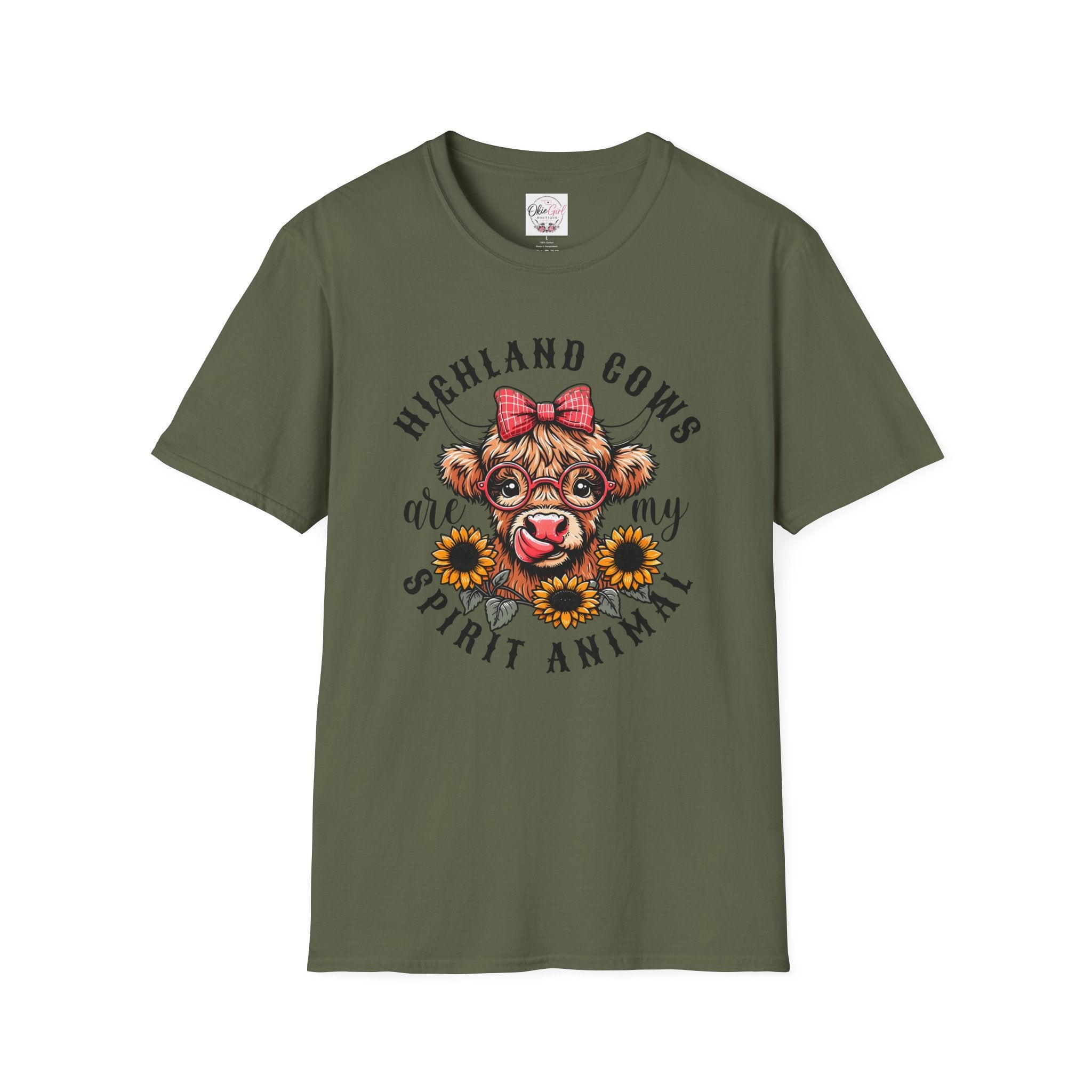 Highland Cows Are My Spirit Animal T-Shirt — Cute Scottish Cow Graphic Tee
