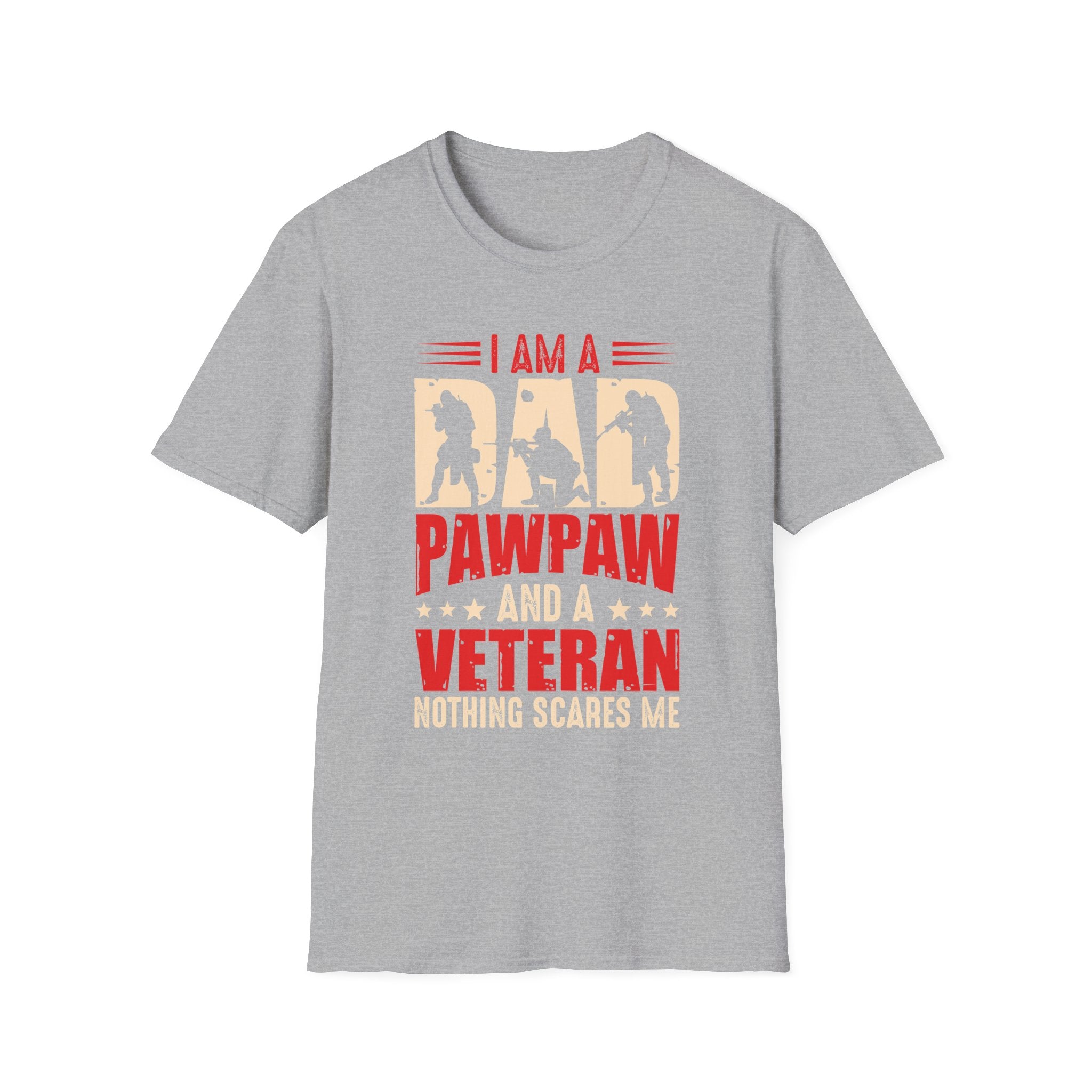 Veteran Dad/Pawpaw T-Shirt — "I Am A Dad Pawpaw and a Veteran" Patriotic Military Gift