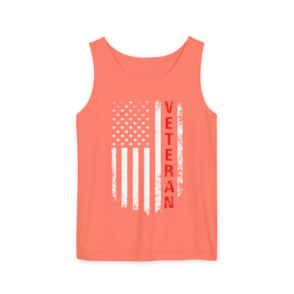 Veteran Flag Tank Top — Distressed American Flag Veteran Graphic Tank