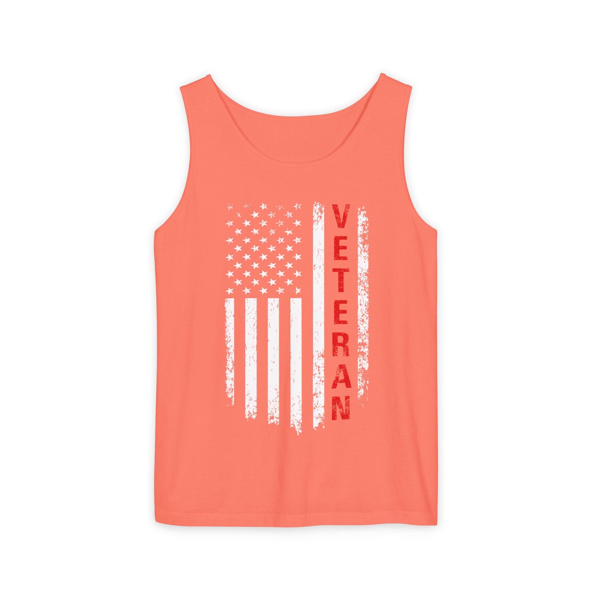 Veteran Flag Tank Top — Distressed American Flag Veteran Graphic Tank