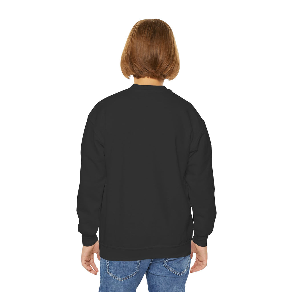 Youth Crewneck Sweatshirt — "Bruh We Back" Retro Smiley Graphic