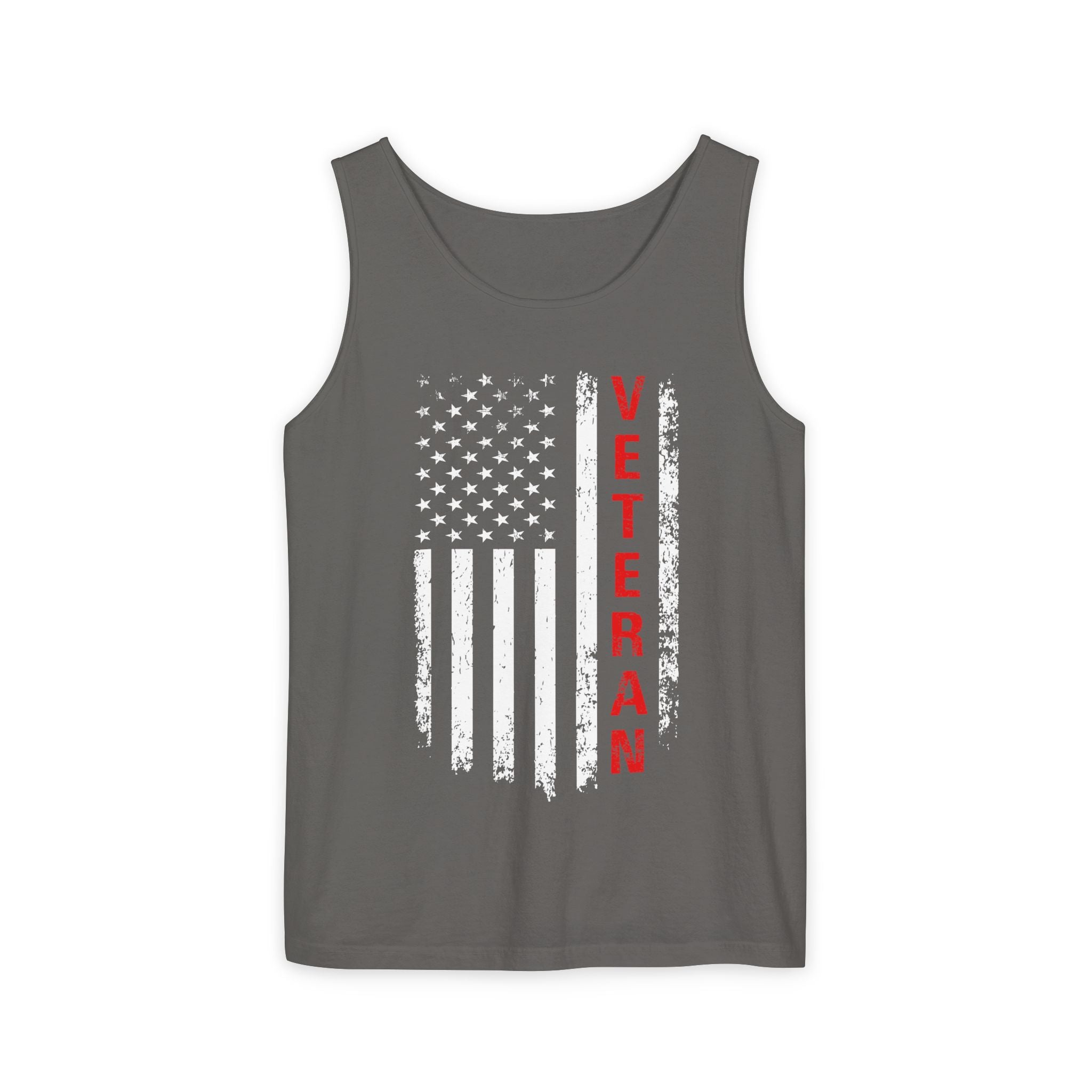 Veteran Flag Tank Top — Distressed American Flag Veteran Graphic Tank