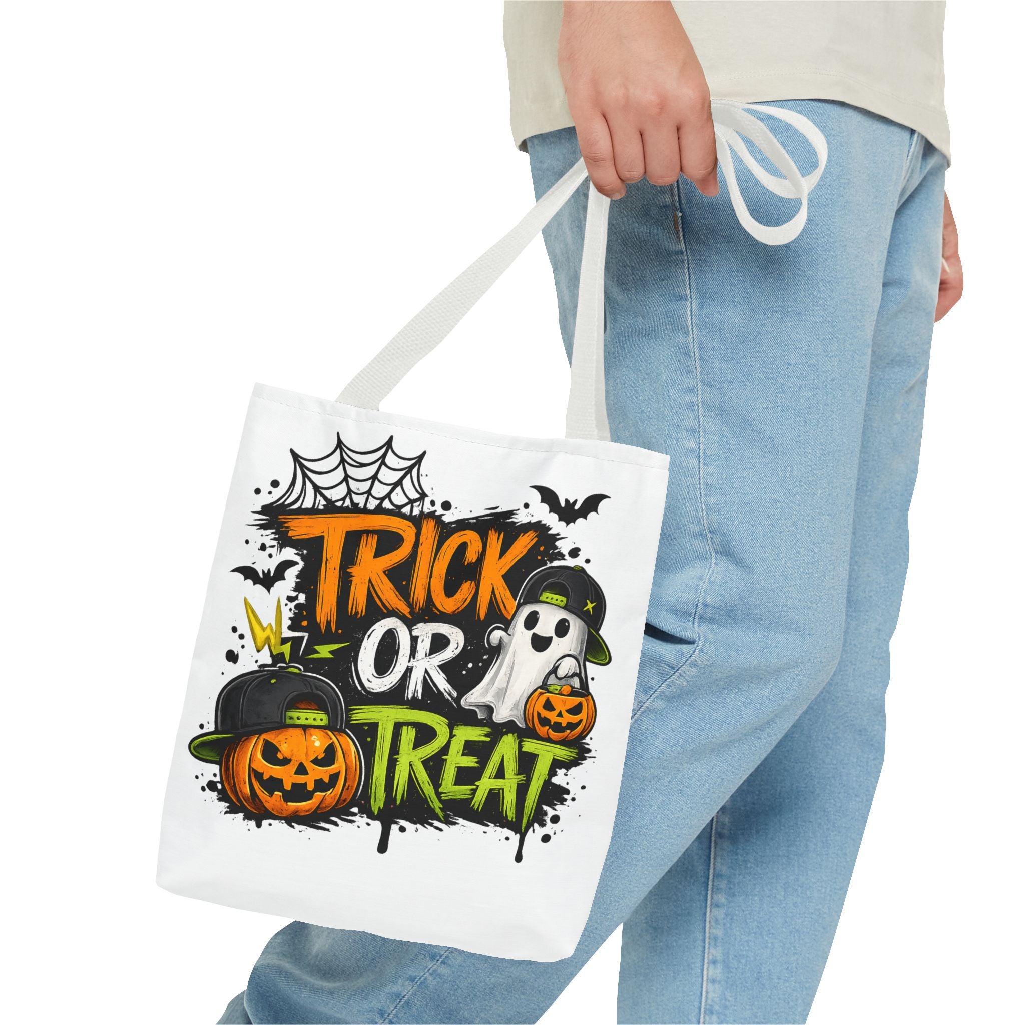 Boys Halloween Trick or Treat Tote Bag- with personalize name