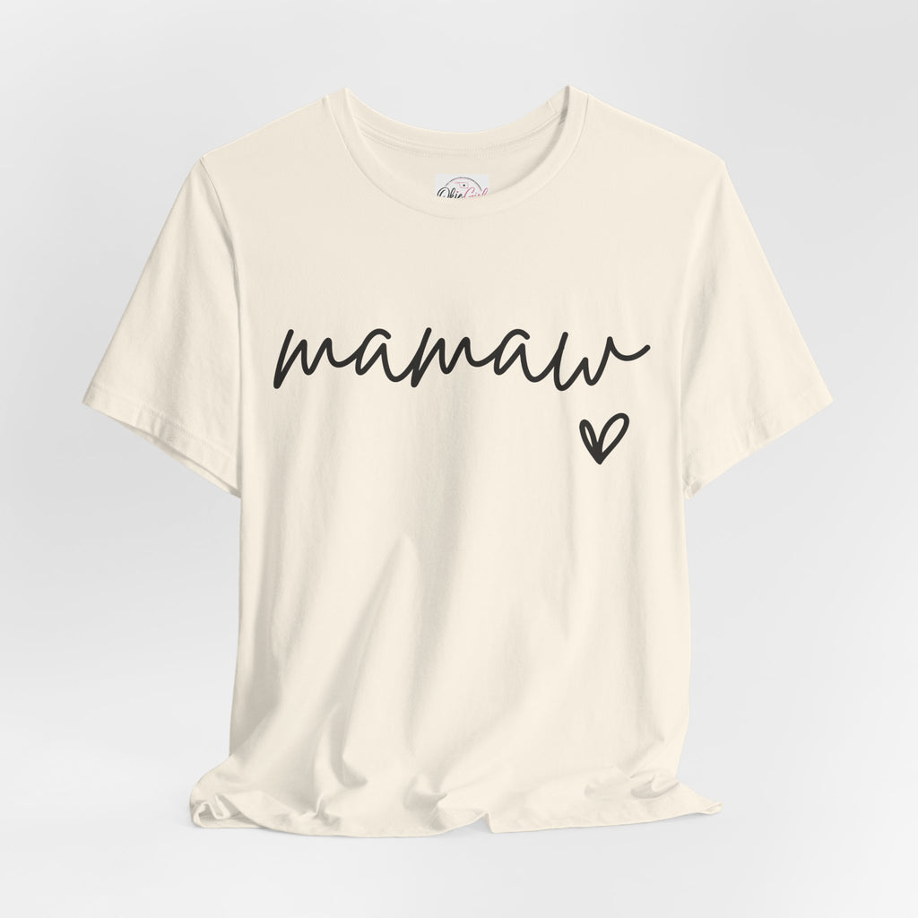 Mamaw Script Heart T-Shirt