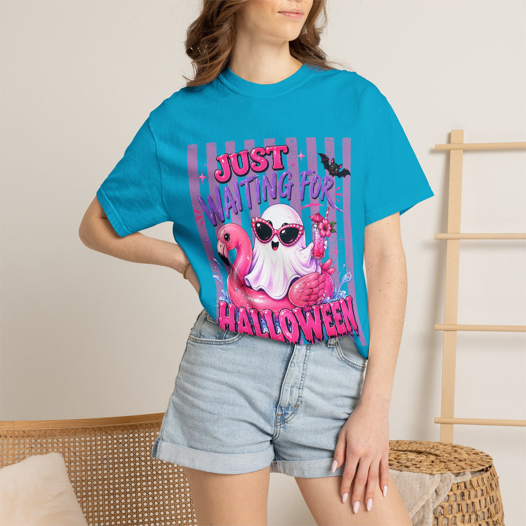 "Just Waiting for Halloween" Cute Flamingo Tee