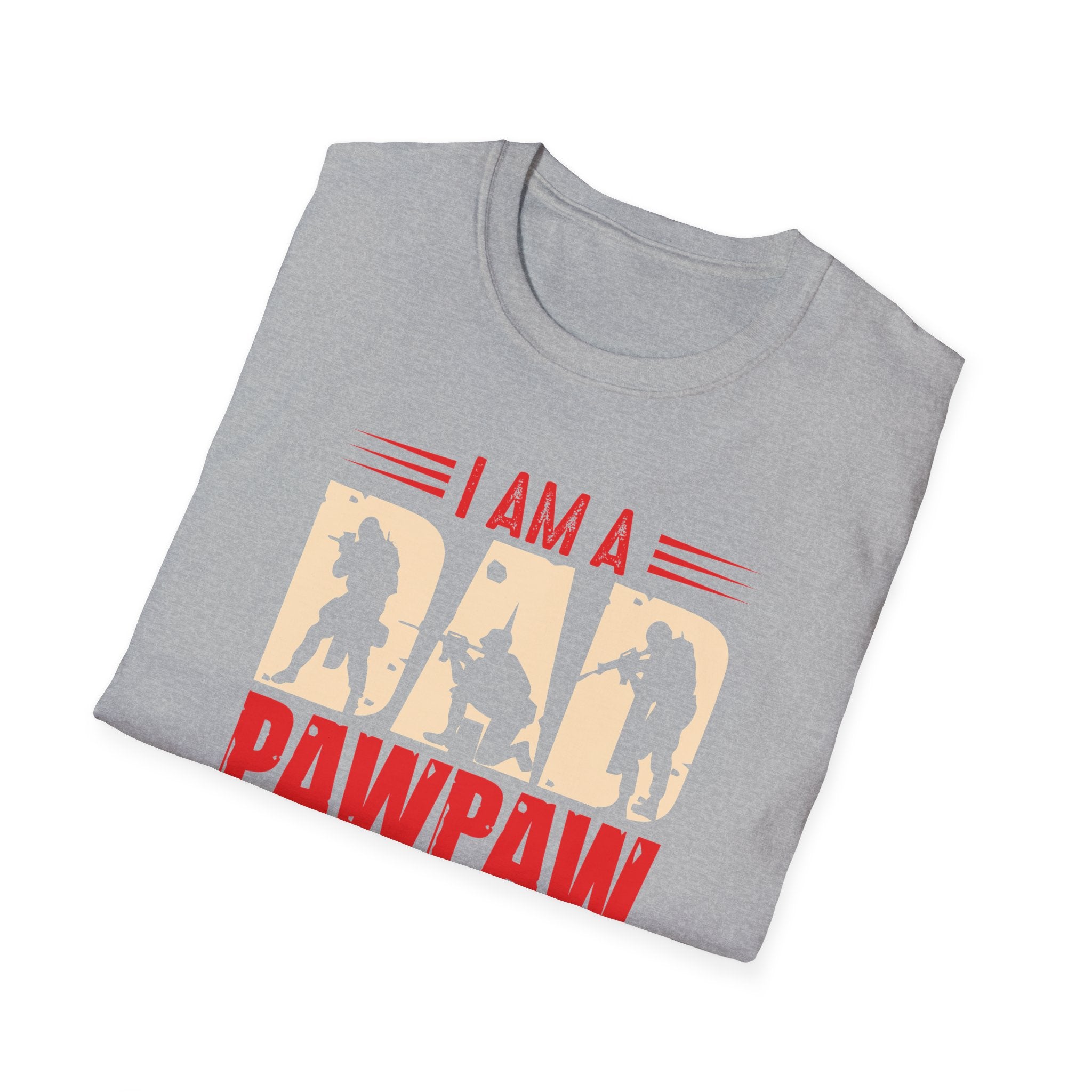 Veteran Dad/Pawpaw T-Shirt — "I Am A Dad Pawpaw and a Veteran" Patriotic Military Gift