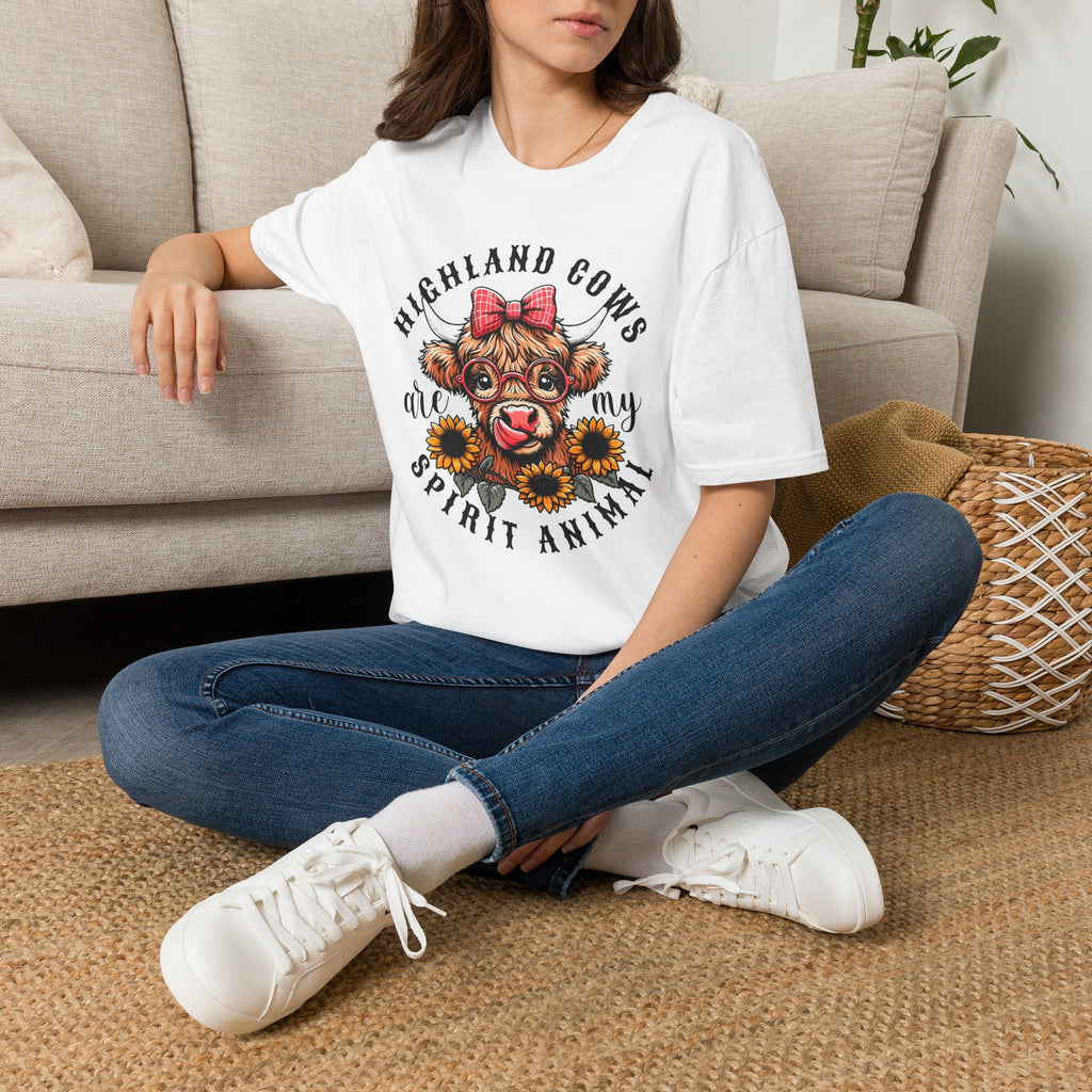 Highland Cows Are My Spirit Animal T-Shirt — Cute Scottish Cow Graphic Tee