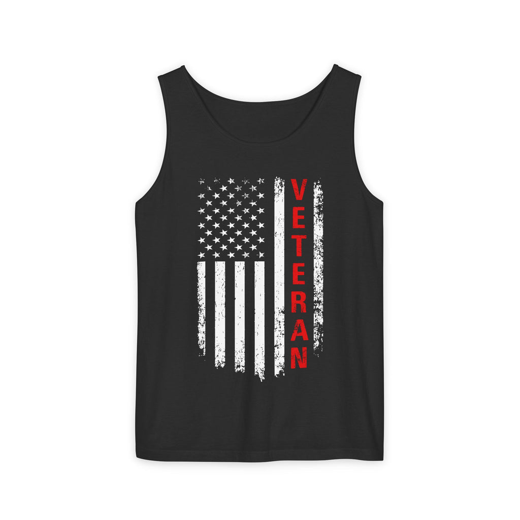 Veteran Flag Tank Top — Distressed American Flag Veteran Graphic Tank
