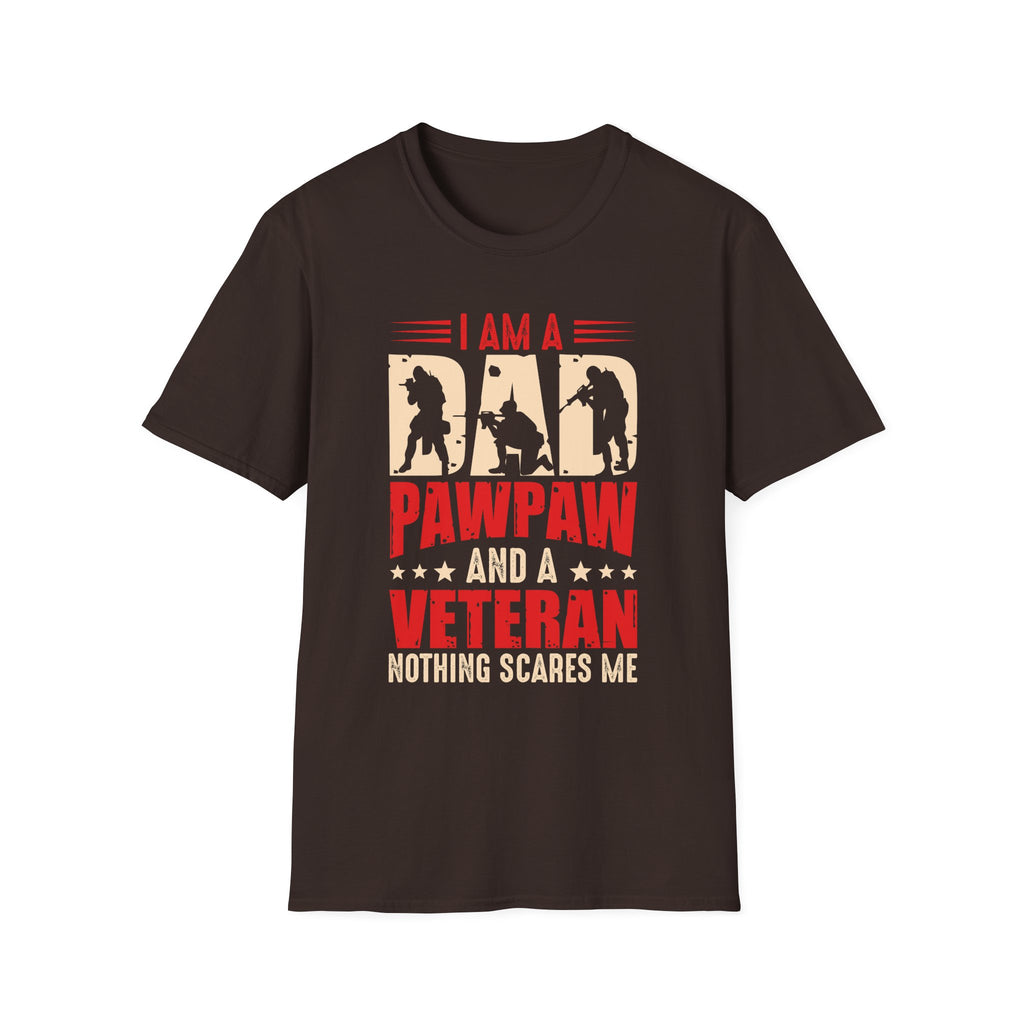 Veteran Dad/Pawpaw T-Shirt — "I Am A Dad Pawpaw and a Veteran" Patriotic Military Gift