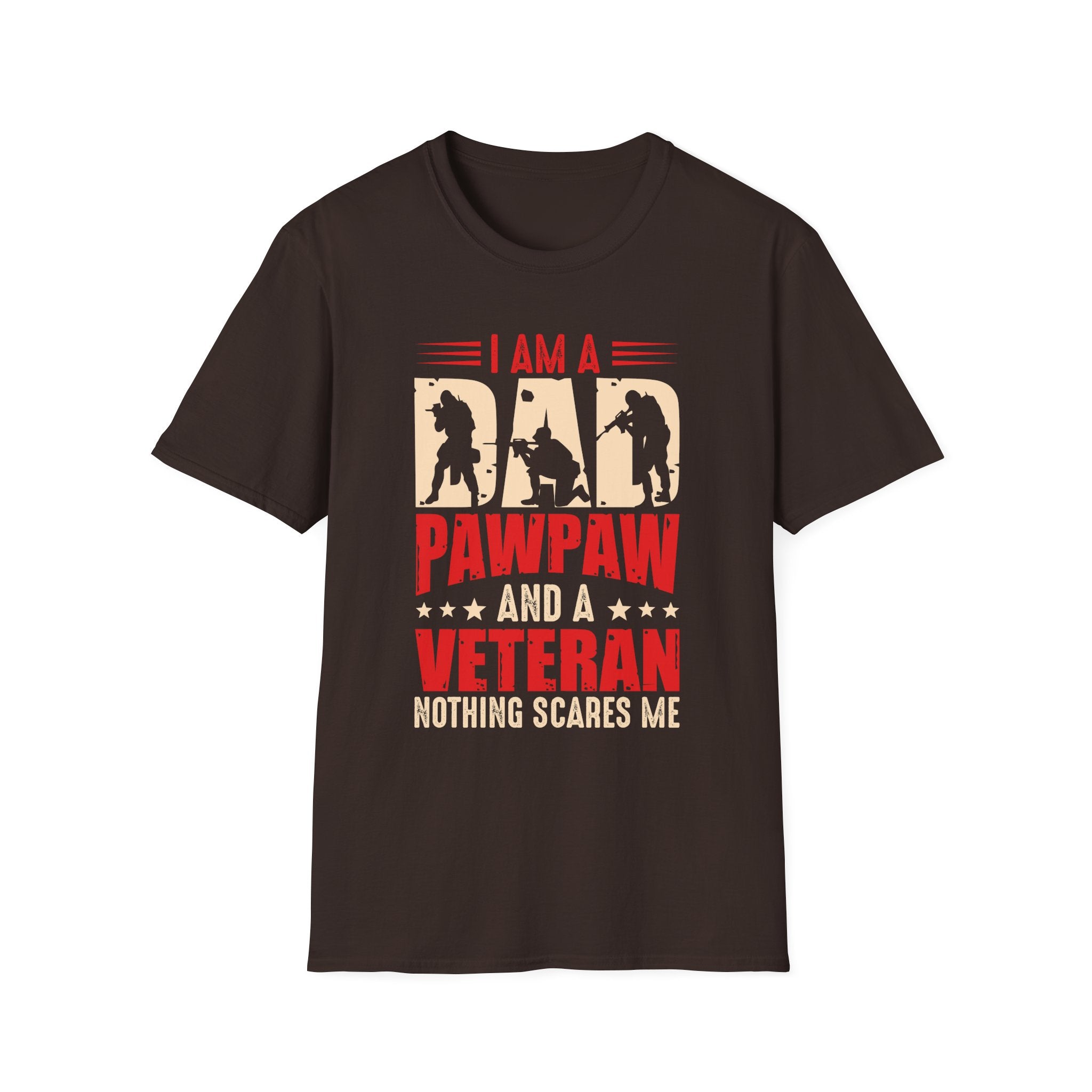 Veteran Dad/Pawpaw T-Shirt — "I Am A Dad Pawpaw and a Veteran" Patriotic Military Gift