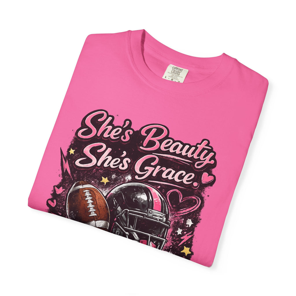 She's Beauty She's Grace Football Tee