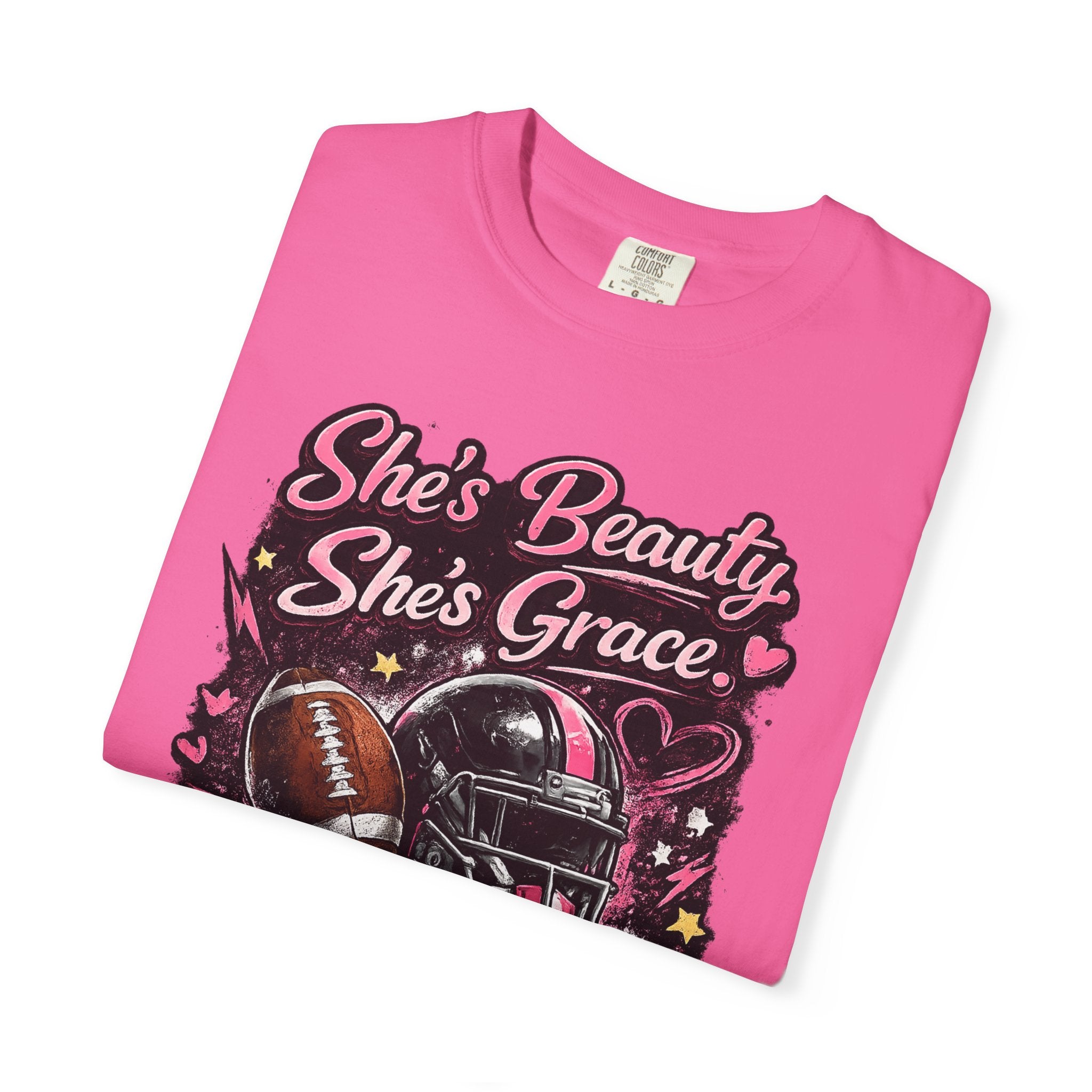 She's Beauty She's Grace Football Tee