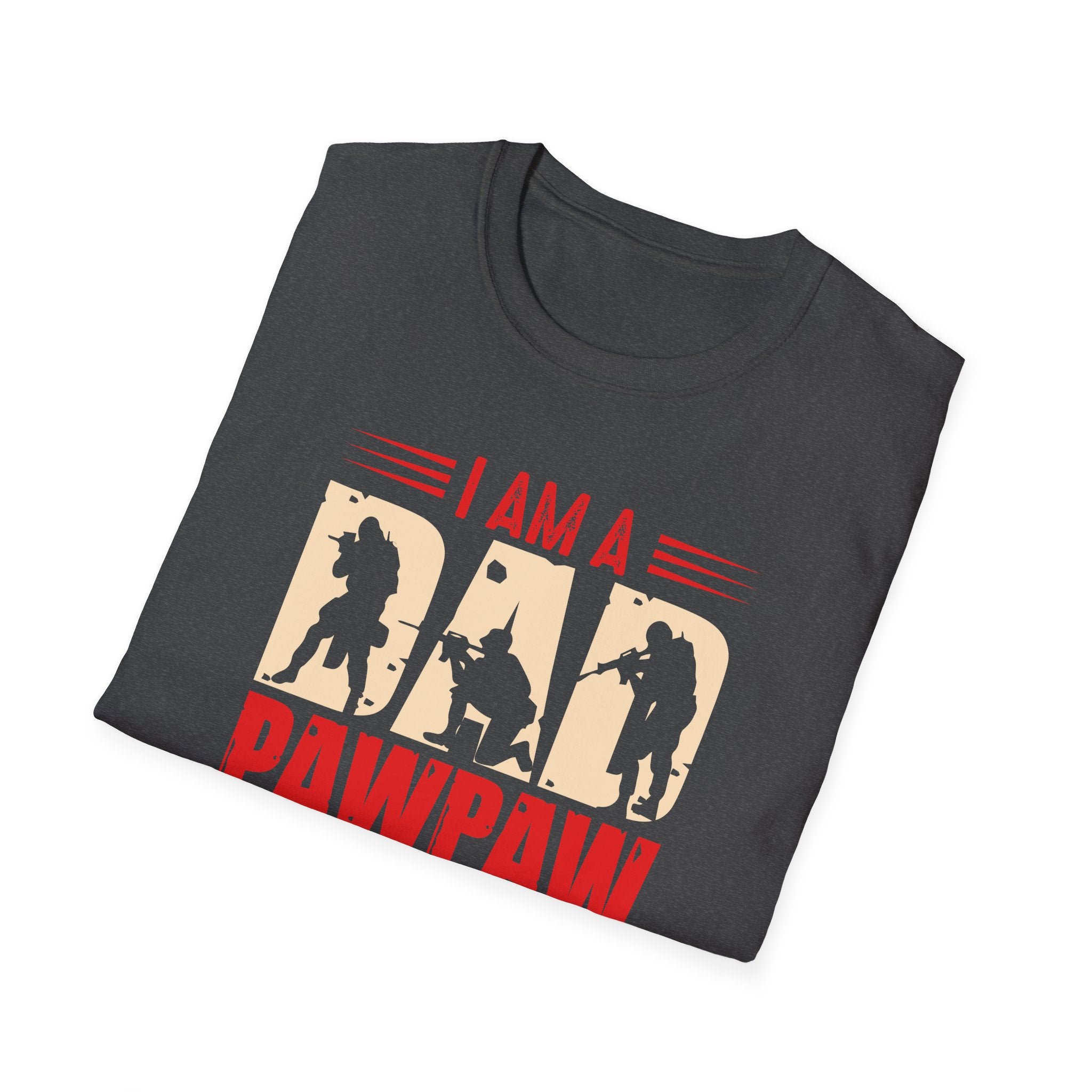 Veteran Dad/Pawpaw T-Shirt — "I Am A Dad Pawpaw and a Veteran" Patriotic Military Gift