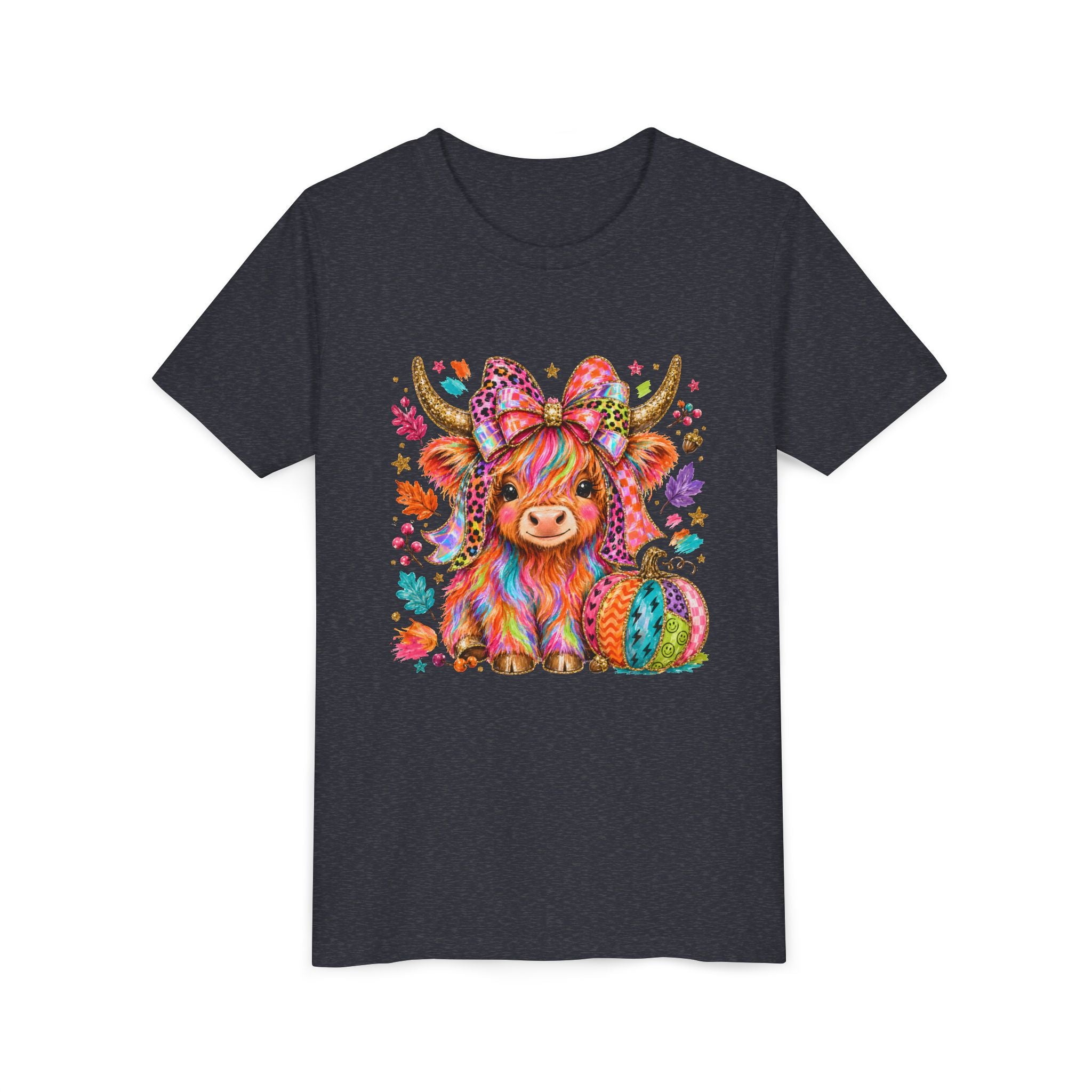 Kids Colorful Highland Cow Tee