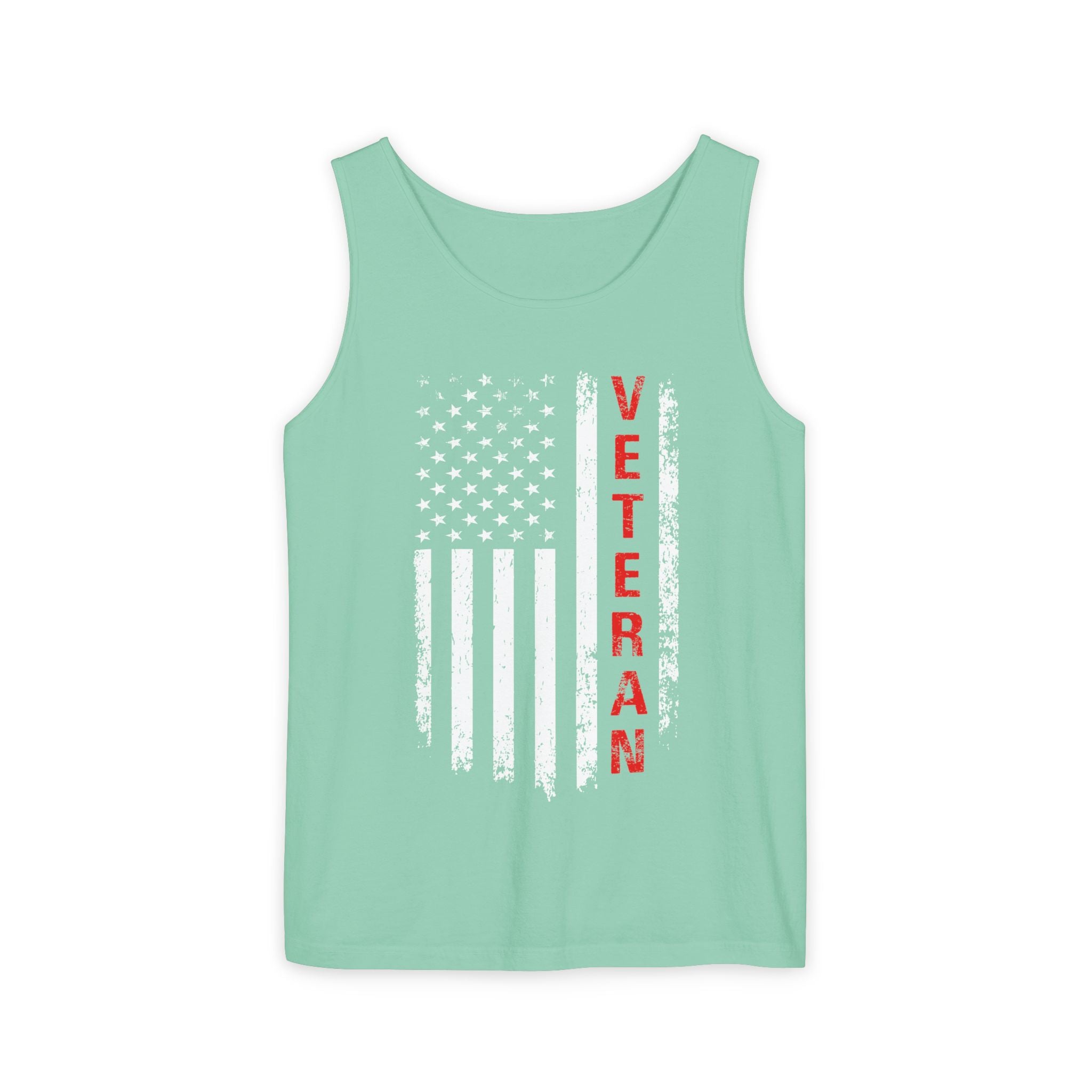 Veteran Flag Tank Top — Distressed American Flag Veteran Graphic Tank