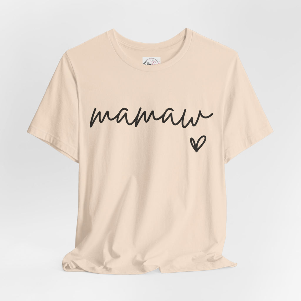 Mamaw Script Heart T-Shirt