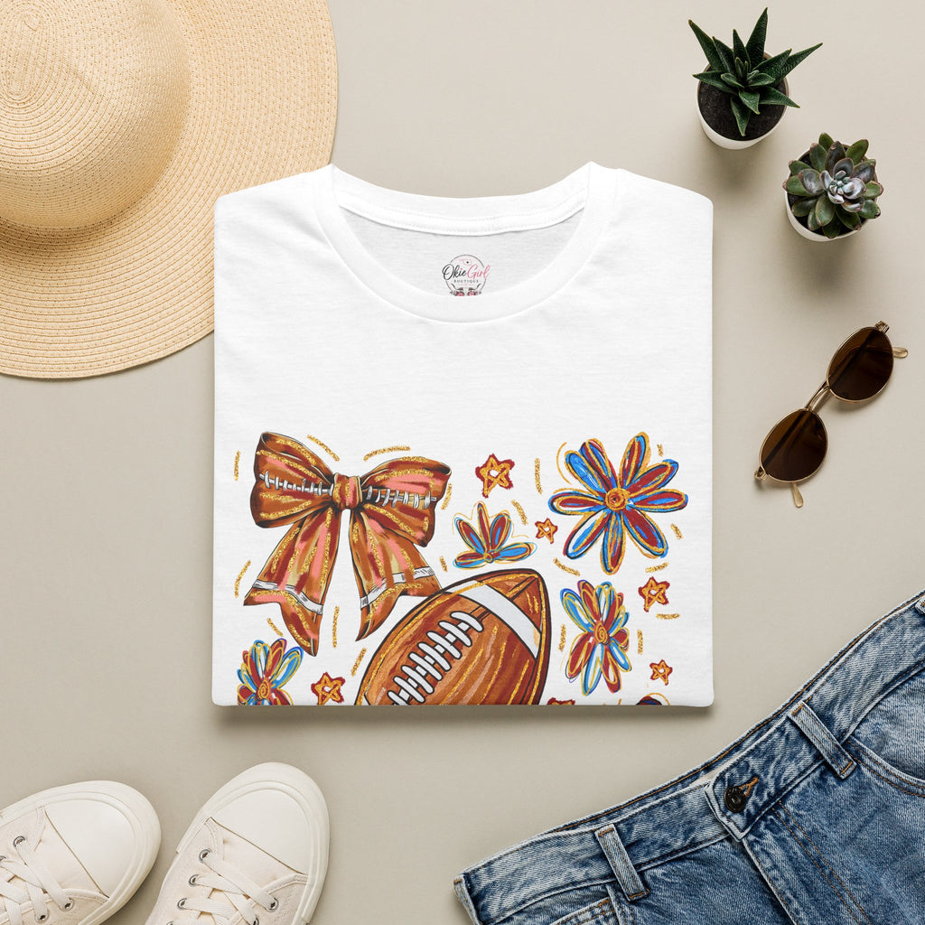 Football & Bow Graphic T-Shirt