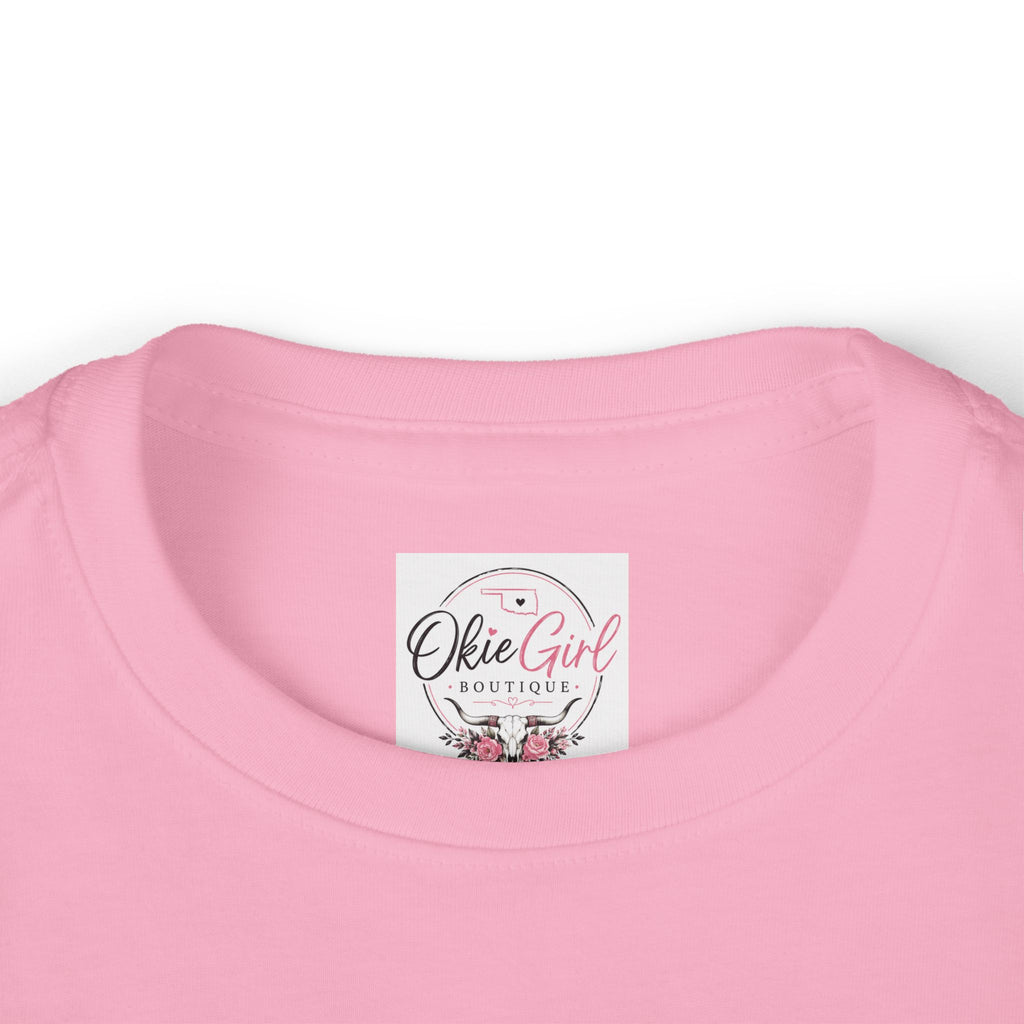 Love Cow Toddler Long Sleeve Tee — Cute Farm Animal Heart Design