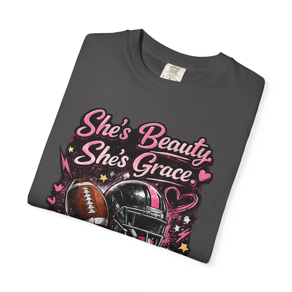 She's Beauty She's Grace Football Tee