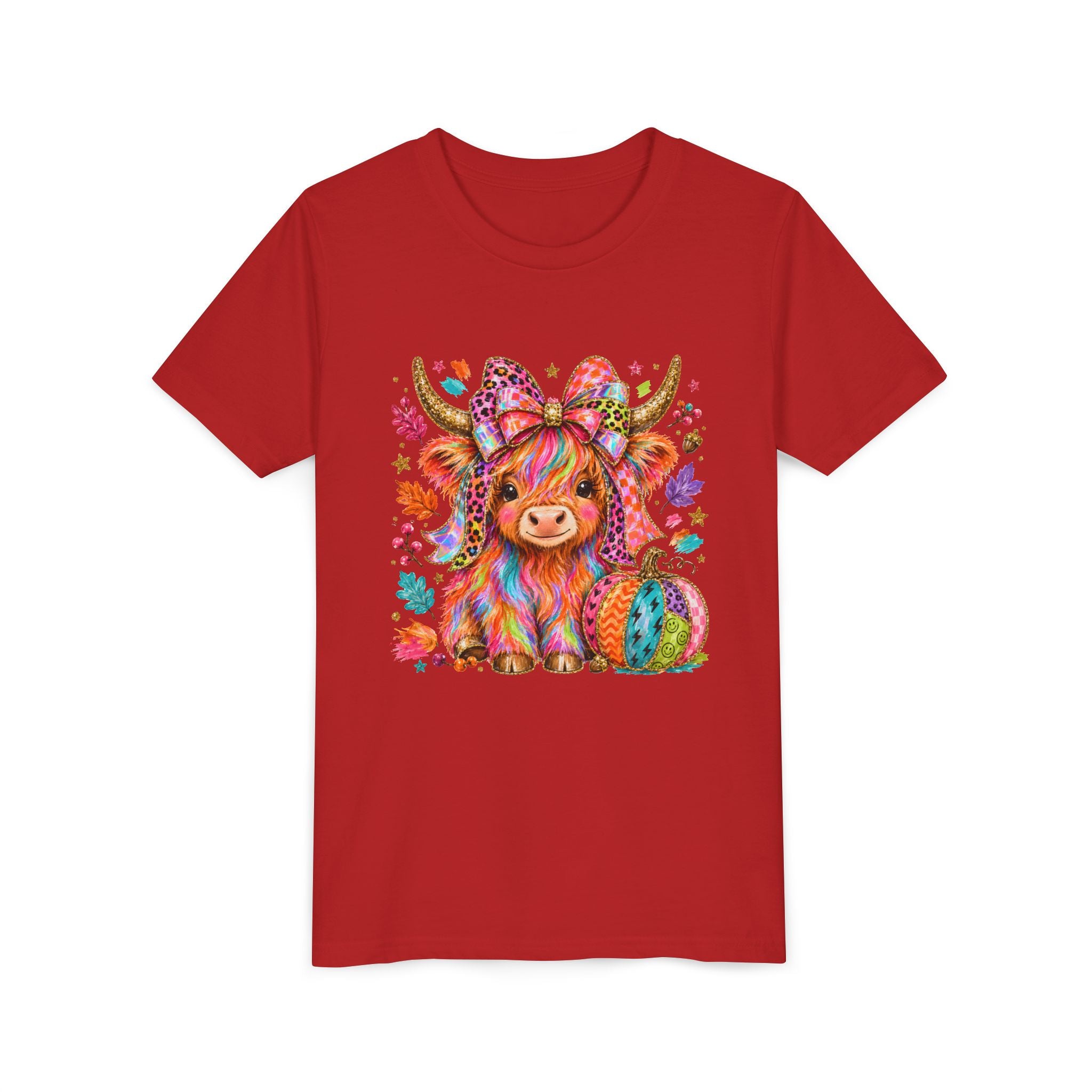 Kids Colorful Highland Cow Tee