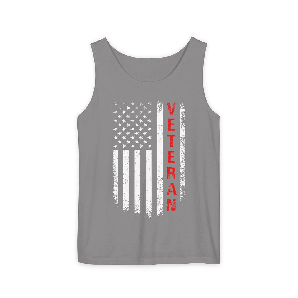Veteran Flag Tank Top — Distressed American Flag Veteran Graphic Tank