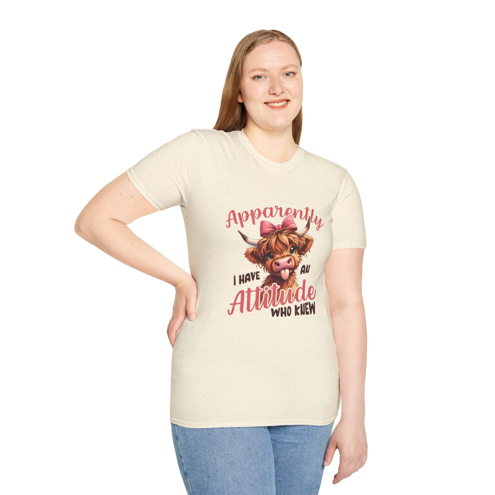 Apparently I Have an Attitude Who Knew — Cow T-Shirt