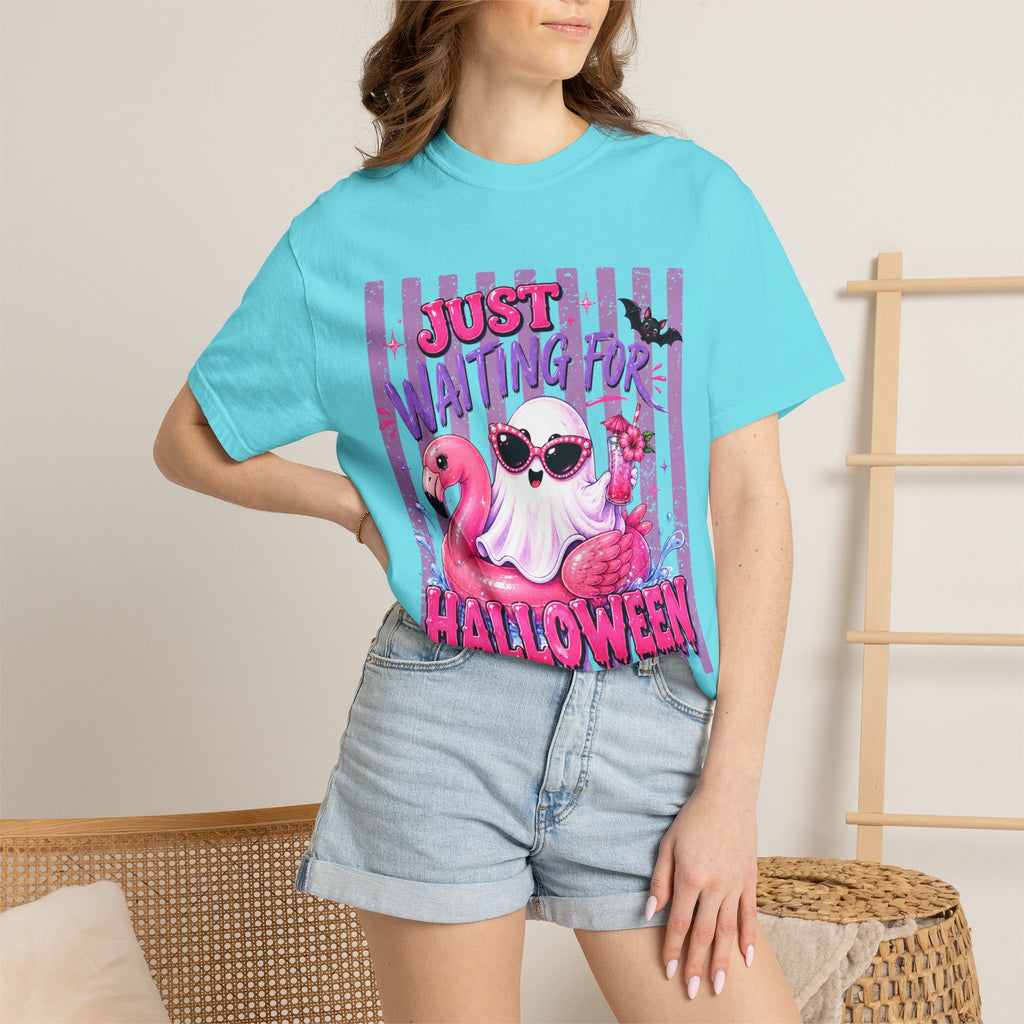 "Just Waiting for Halloween" Cute Flamingo Tee