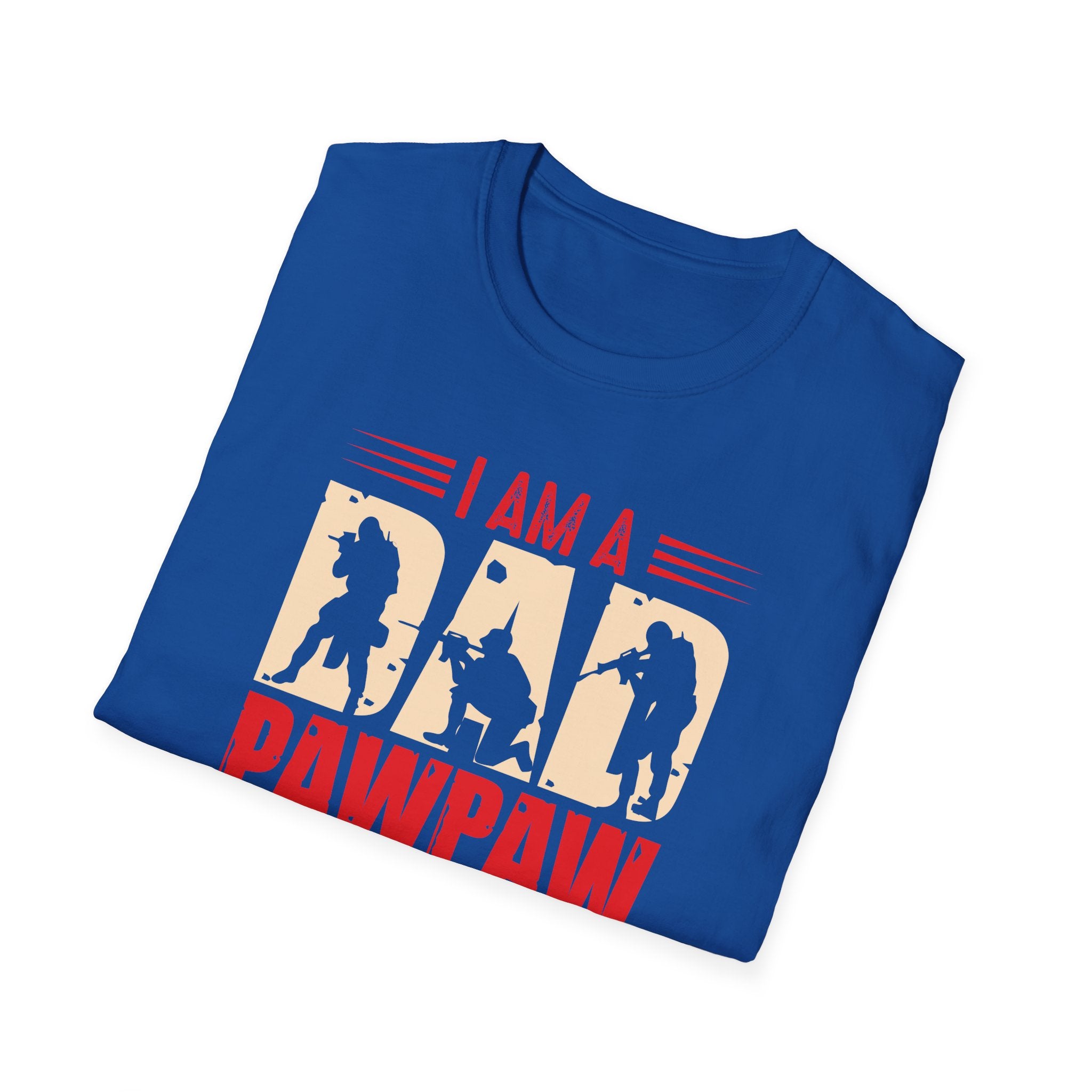 Veteran Dad/Pawpaw T-Shirt — "I Am A Dad Pawpaw and a Veteran" Patriotic Military Gift